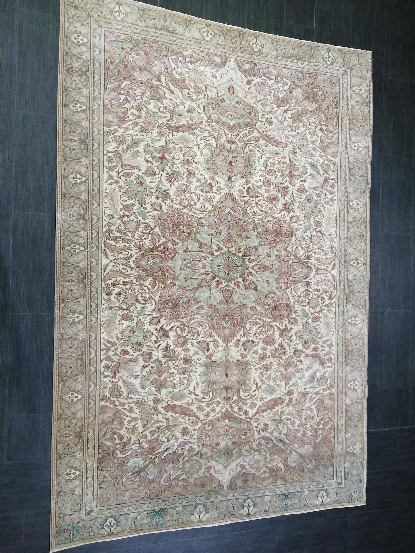 9.2 x 6.2 OUSHAK RUG TURKISH Oushak Rug Vintage Oushak Runner Rug 9x6 Vintage Persian Rug Wool Oushak Rug Hand Made Rugs Vintage Turkish Rug