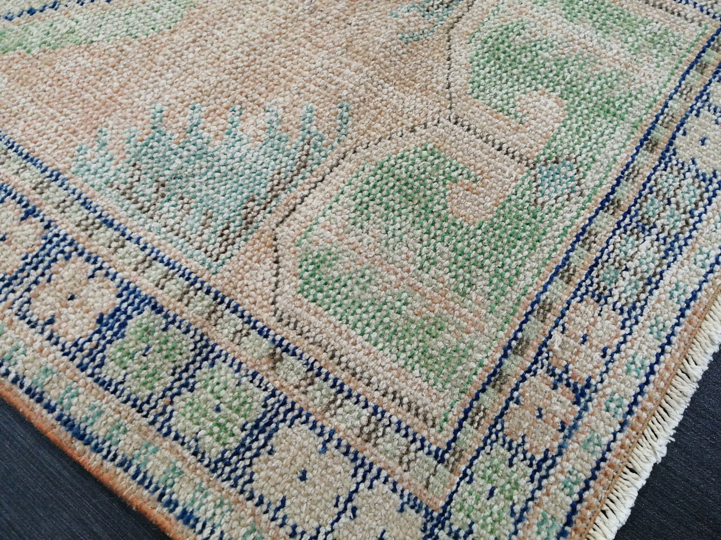 4.8 x 2.5 Muted Rugs, Distressed Hand Made Rug, Oushak Rug, Rustic Rug, Boho Rug, Turkish Rug, Farmhouse Rug, Vintage Rug, Wool rug