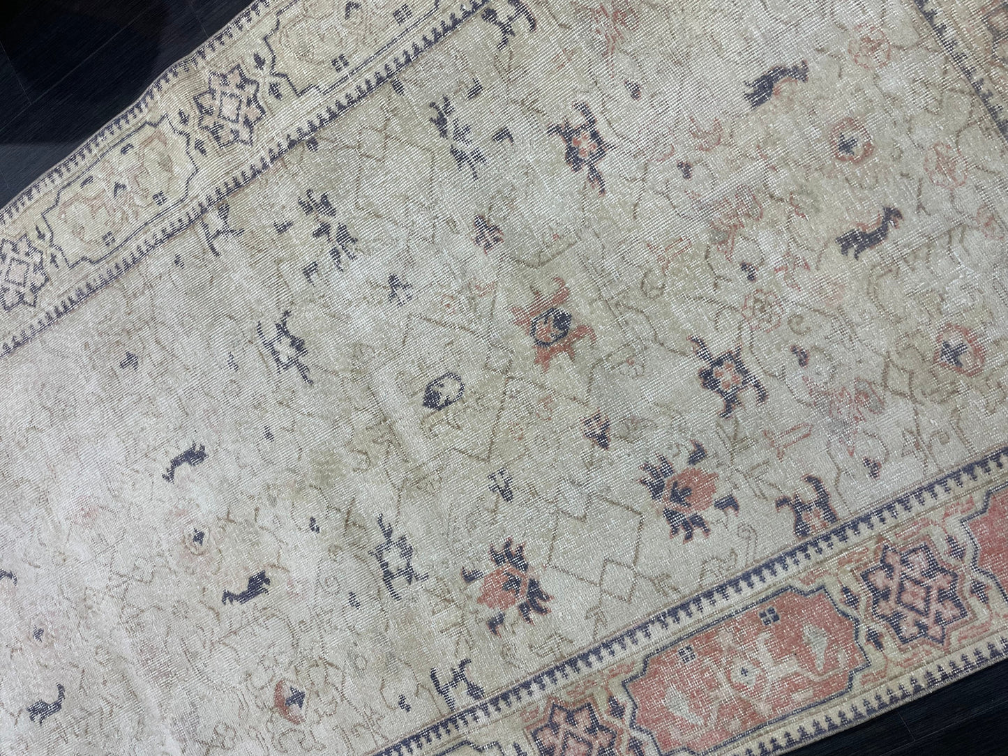 Distressed Persian Rug, Vintage 5 x 8.3 Rug, Handmade Rug, Antique Rug, Rustic Rug, Turkish Rug, Farmhouse Rug, Wool rug