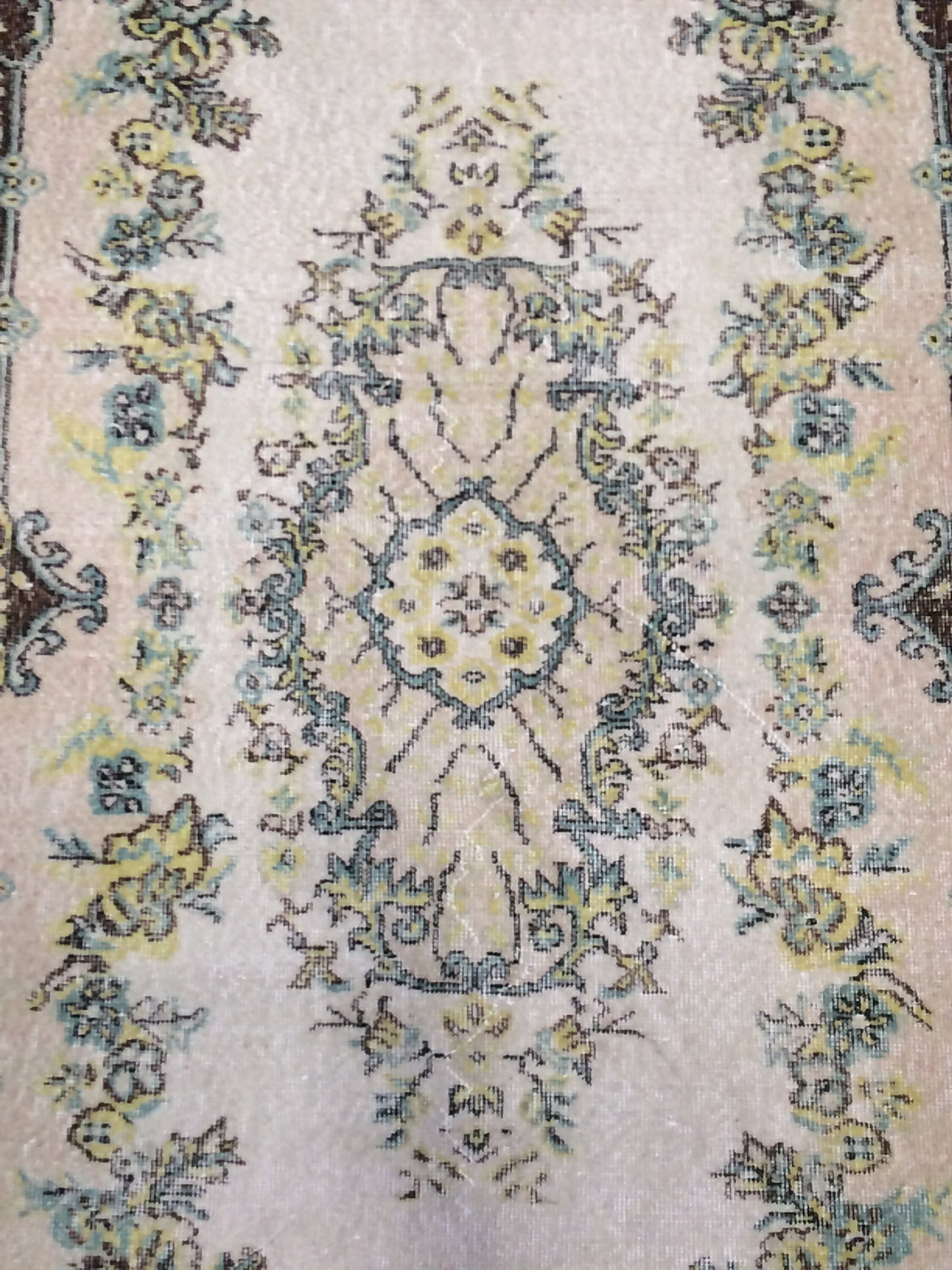 Pastel Colors Medallion TURKISH Oushak RUG , Earth Tones Rug,Antique Rug,Oushak antique Rug,Hand woven Rug,Weaving Rug,Ethnic Kitchen Rug