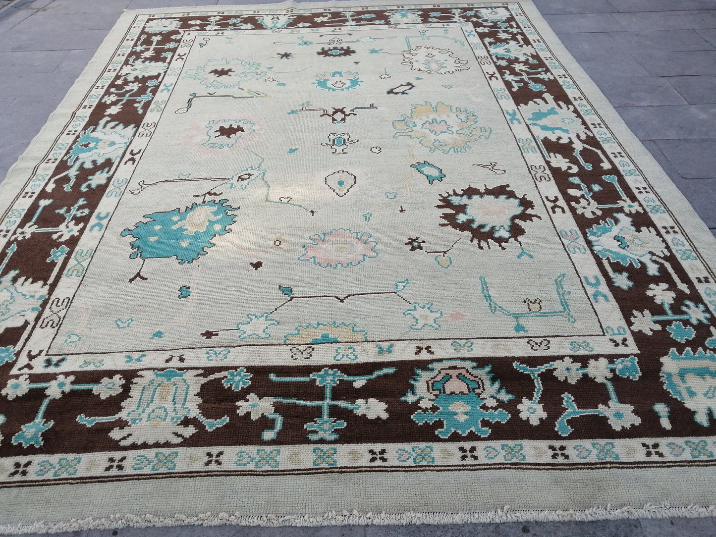 11.4 X 8.9 OUSHAK RUG, TURKISH Oushak Rug, Vintage Oushak Rug, Rug,Wool 9x11 Oushak Rug Hand Made Rugs, Made In Turkey Oushak Rug 9x12 8x11