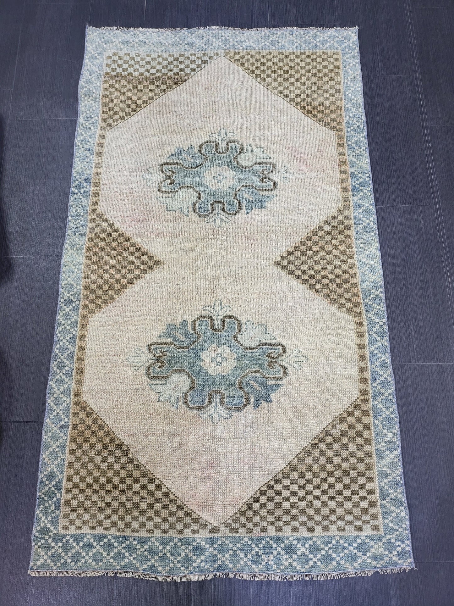 Antique Rug, Vintage 3.3 x 5.8 Rug, Turkish Wool Rug, Oushak Rug, Fine Knotted Rug, Hand Knotted Rug, Persian Rug, Handmade Rug