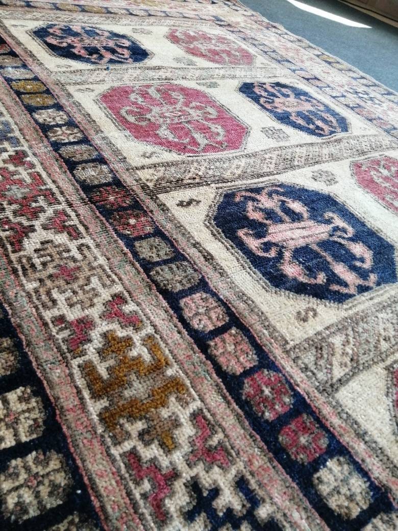Vintage Original Area Turkish Rug,Traditional Bohemian Rug, Living Room Rug,Oushak Rug,Hand woven Rug,Weaving Rug, Vintage Flooring