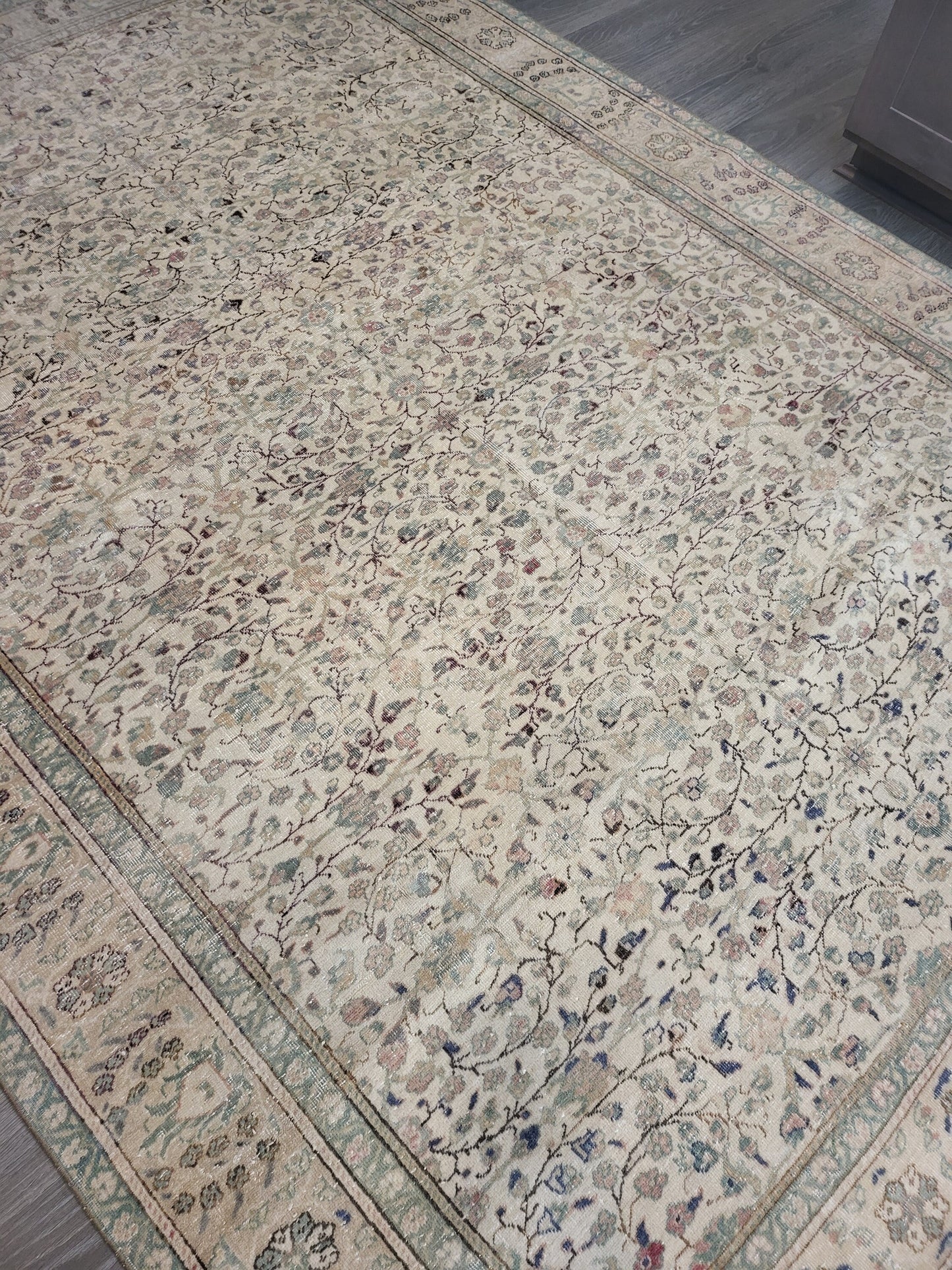 Vintage Rug 6.5 x 9.3 HAND MADE Rug Muted Vintage Turkish Rug Oushak Rug Vintage Oriental Rug, Oushak Rug, Wool Persian Rug