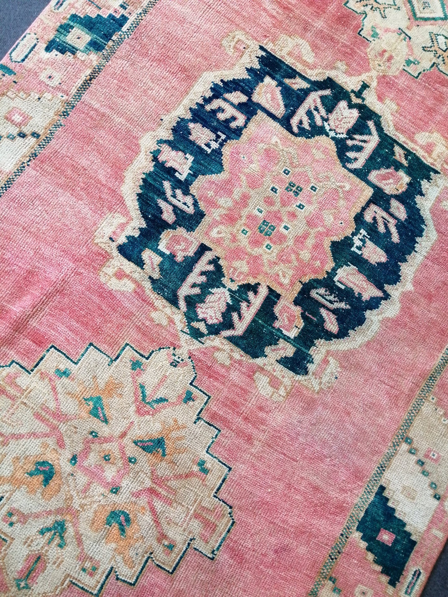 Handmade Runner RUG TURKISH 4.4 x 10.9 Rug Vintage Oushak Runner Rug Vintage Runner Rug Wool Oriental Rug Vintage Turkish Rug