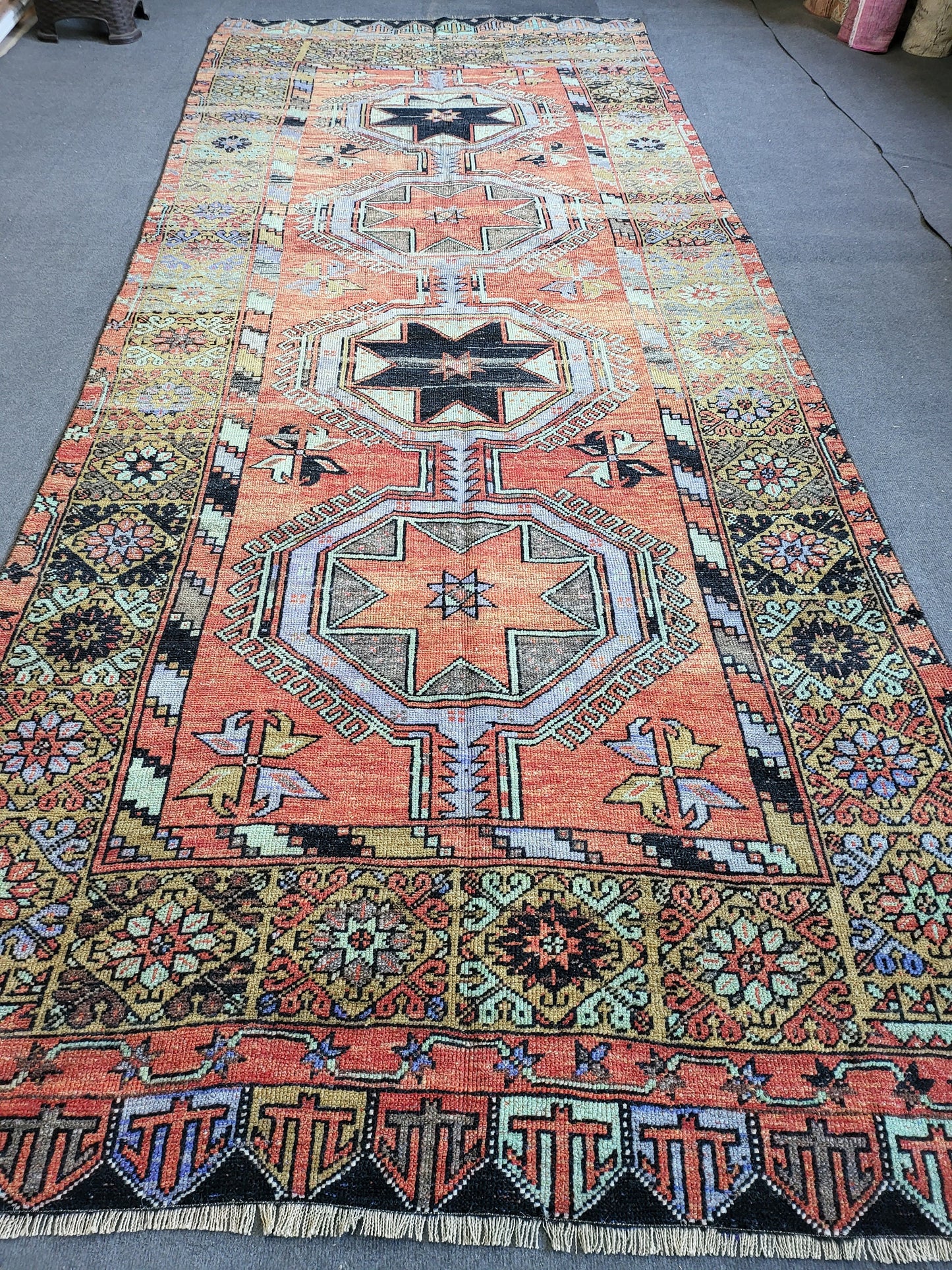 Turkish Runner Rug, Oushak 5x12 Runner Rug, Persian Runner Rug, Vintage Runner Rug, Handmade Runner Rug, Rustic Runner Rug