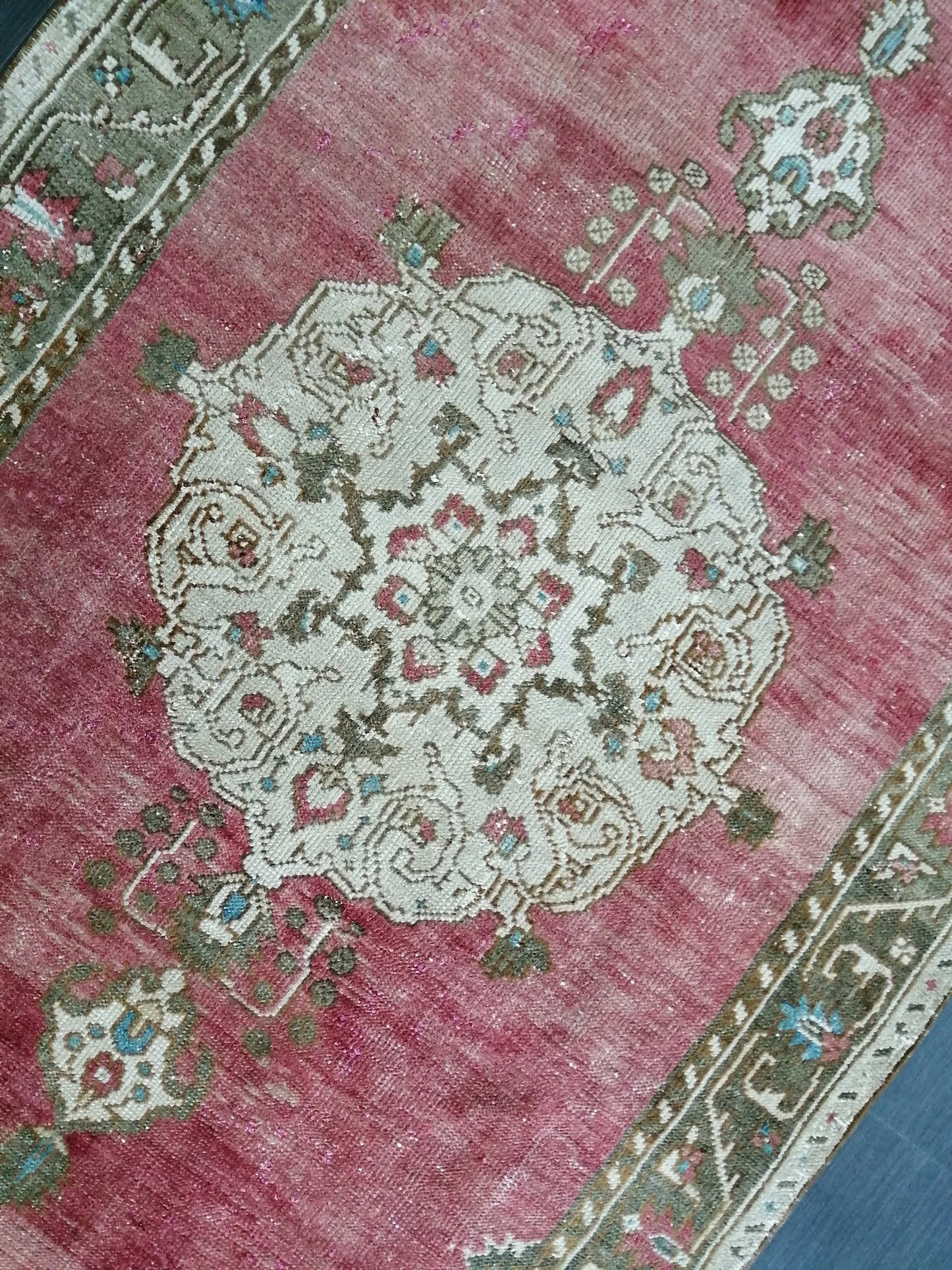4.3 x 8.5 Vintage Oushak Rug Muted Vintage Rug Wool Oushak Rug Hand Made Rugs Vintage Turkish Rug Living Room Rug