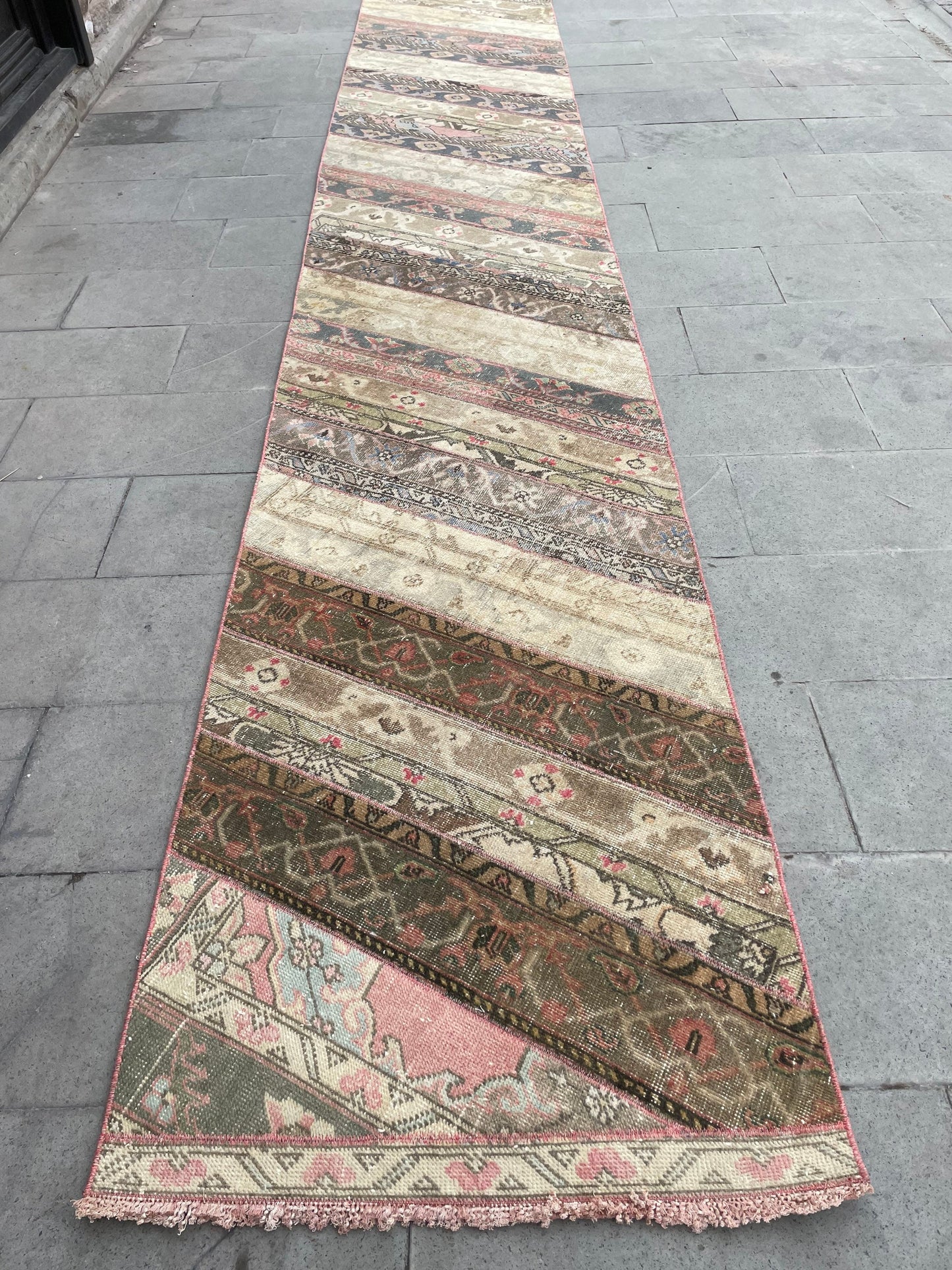 Extra Long Turkish Runner Very Long Patchwork Runner Rug 2.7 x 20 ft Vintage Runner Rug Oushak XL Oriental Runner Rug Staircase Runner rug