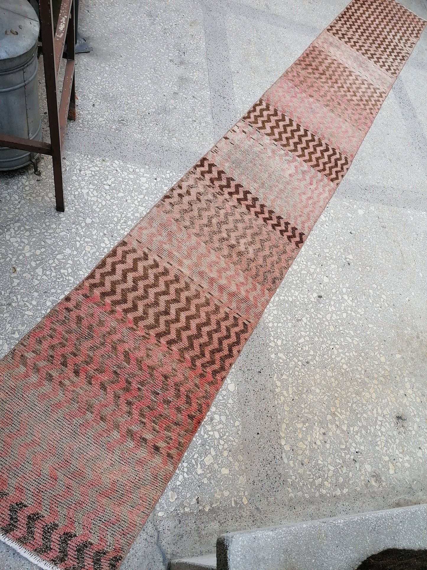 18'x2'4 long turkish runner rug,oushak runner rug,vintage runner rug,kitchen runner rug,vintage oushak rug,vintage anatolian hand made