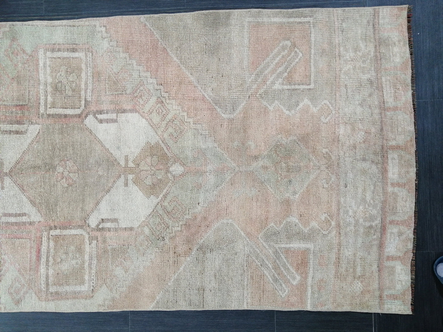 11.5 x 3.3 Muted Oushak Runner Rug Turkish Runner Rug Vintage Runner Rug Muted Hallway Runner Rug Kitchen Runner Rug Wool Runner