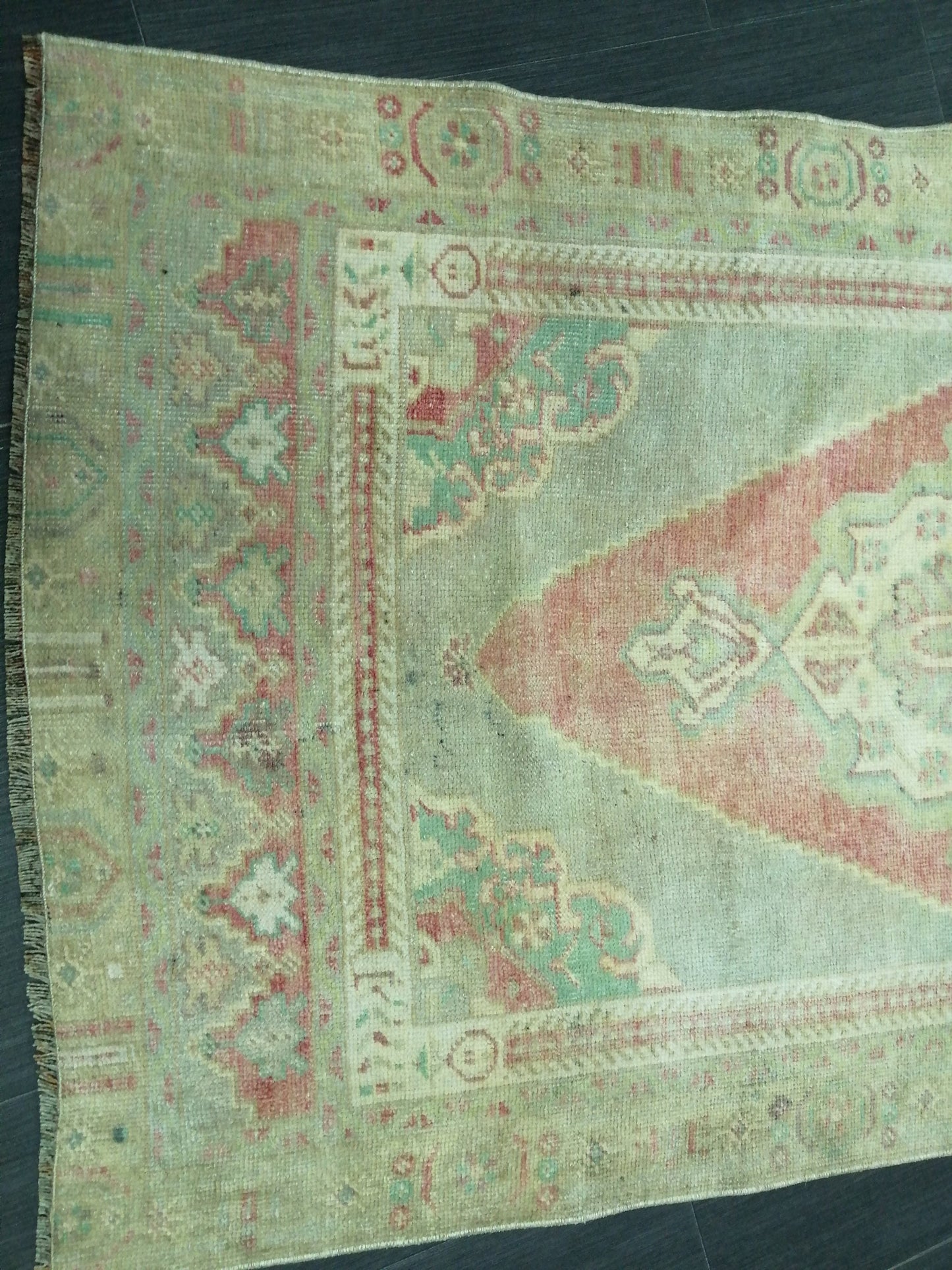 6.6 X 3.2 Vintage Rugs TURKISH HAND MADE Rugs Vintage Turkish Rugs Oushak Rug Turkish Oushak Rug, Vintage Oushak Rug, Wool Rug