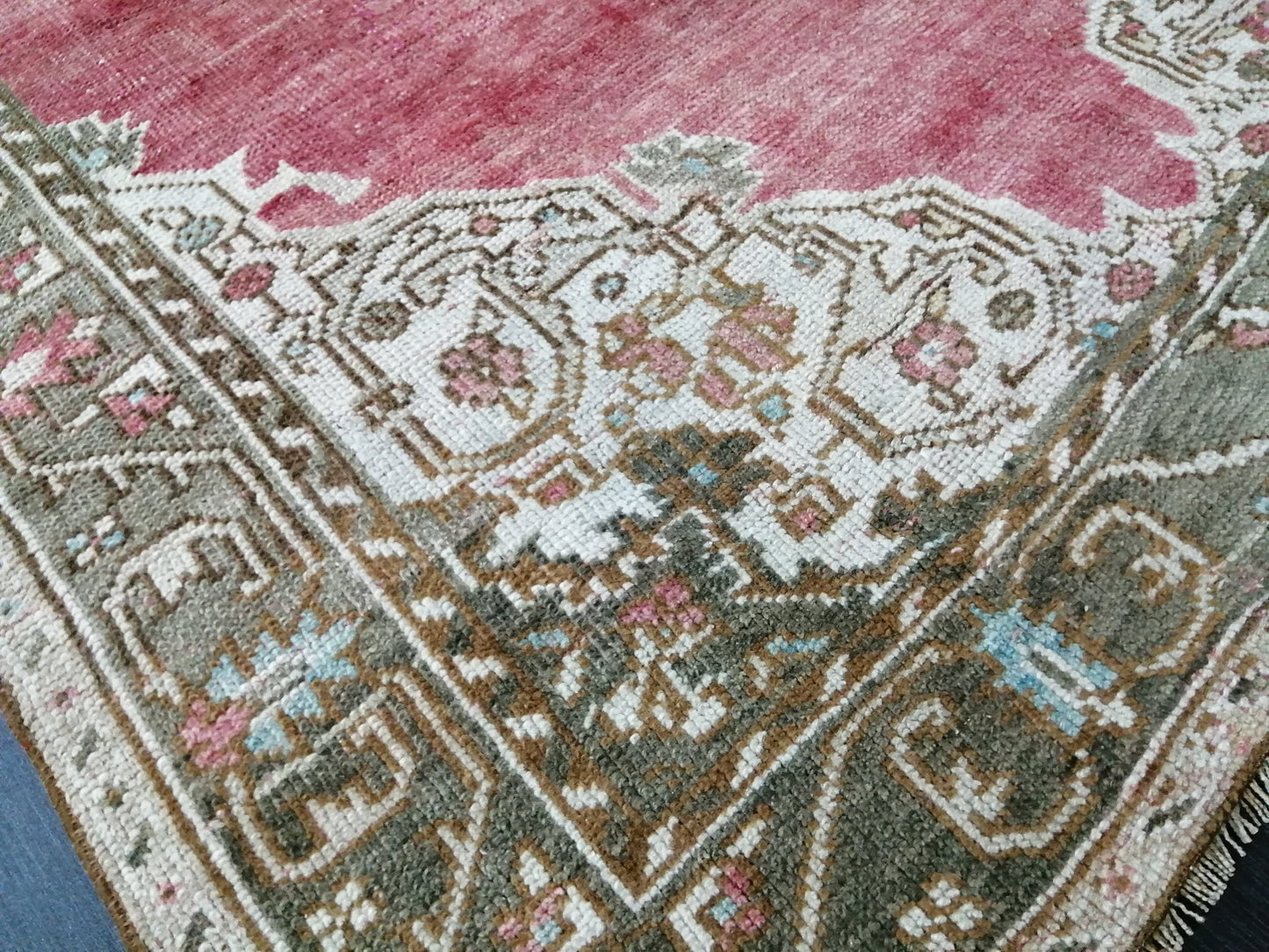 4.3 x 8.5 Vintage Oushak Rug Muted Vintage Rug Wool Oushak Rug Hand Made Rugs Vintage Turkish Rug Living Room Rug