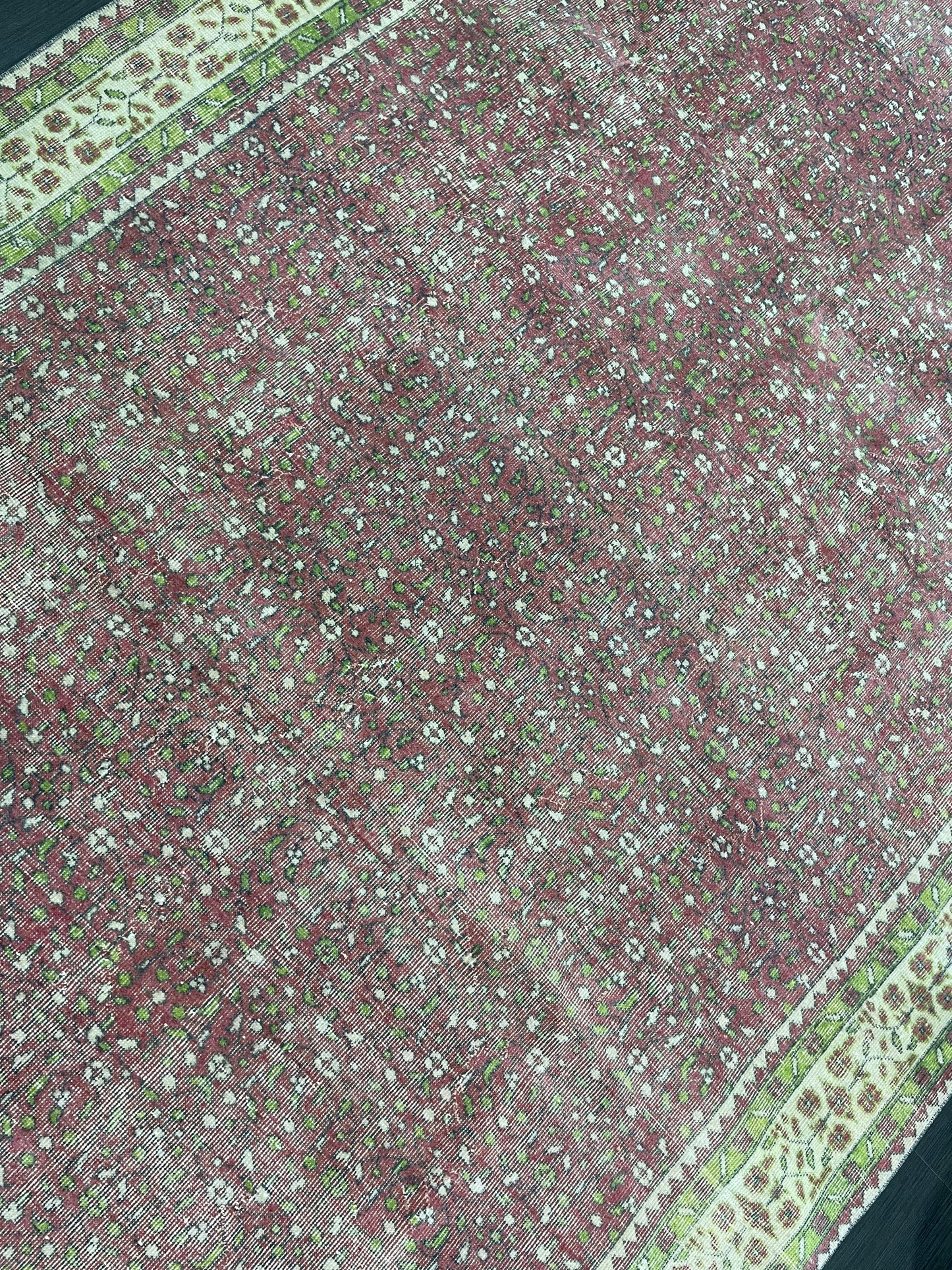 Floral Vintage OUSHAK RUG Antique TURKISH Rug Vintage Distressed Oriental Rug 6.7 x 10.3 Wool Rug Hand Made Vintage Rug 7x10 Turkish Rug