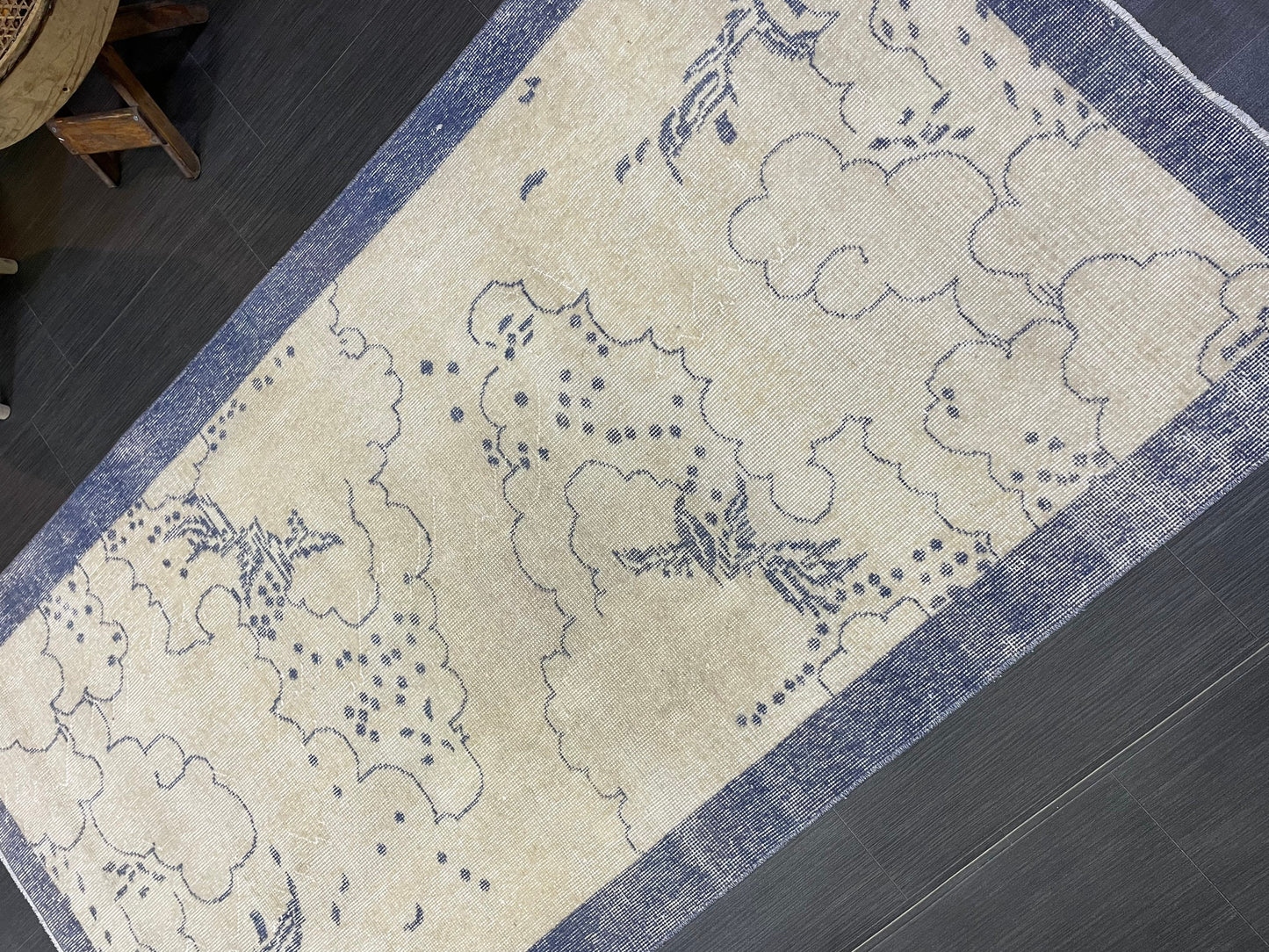 Bathroom Handmade Rug, Vanity 3.8 x 6.9 Rug , Oushak Rug, Wool Oriental Rug, Persian Rug, Vintage Turkish Rug Hand Knotted Wool Rug