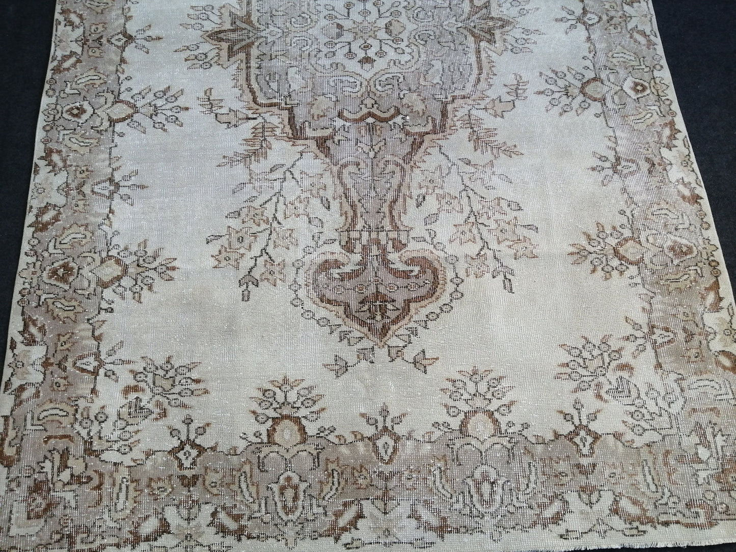 6.2 x 9.9 Vintage Rugs TURKISH HAND MADE Rugs Vintage Turkish Rugs Muted 6x10 Rug Neutral Turkish Oushak Rug Vintage Oushak Rug, Wool Rug