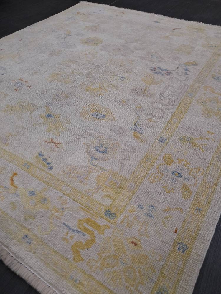 Vintage Oriental RUG Persian Rug Muted Vintage 5 x 6 Rug Vintage Fine Rug Neutral Oushak Rug Hand Made Rugs Vintage Turkish Rug 5x6.2