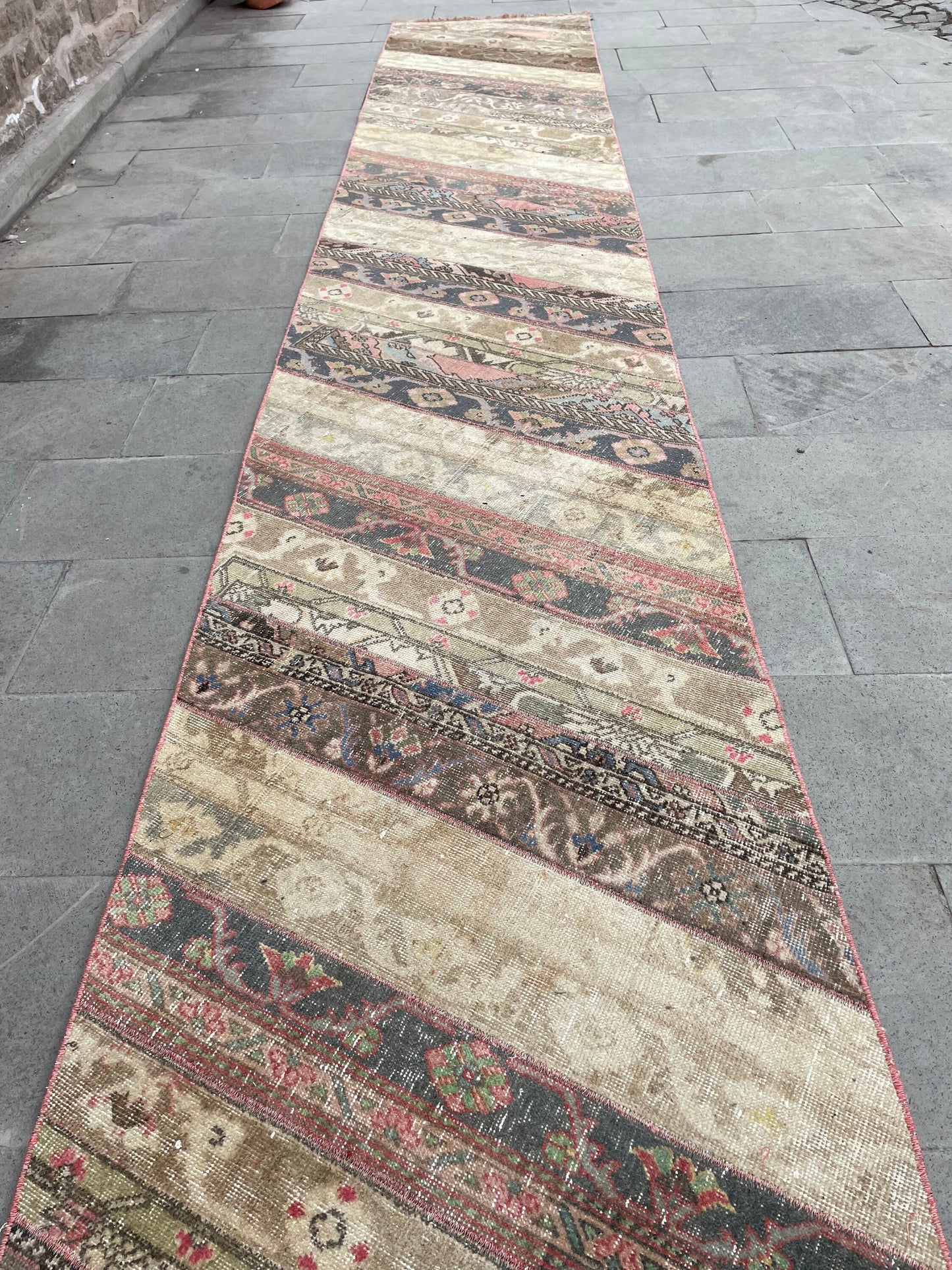 Extra Long Turkish Runner Very Long Patchwork Runner Rug 2.7 x 20 ft Vintage Runner Rug Oushak XL Oriental Runner Rug Staircase Runner rug