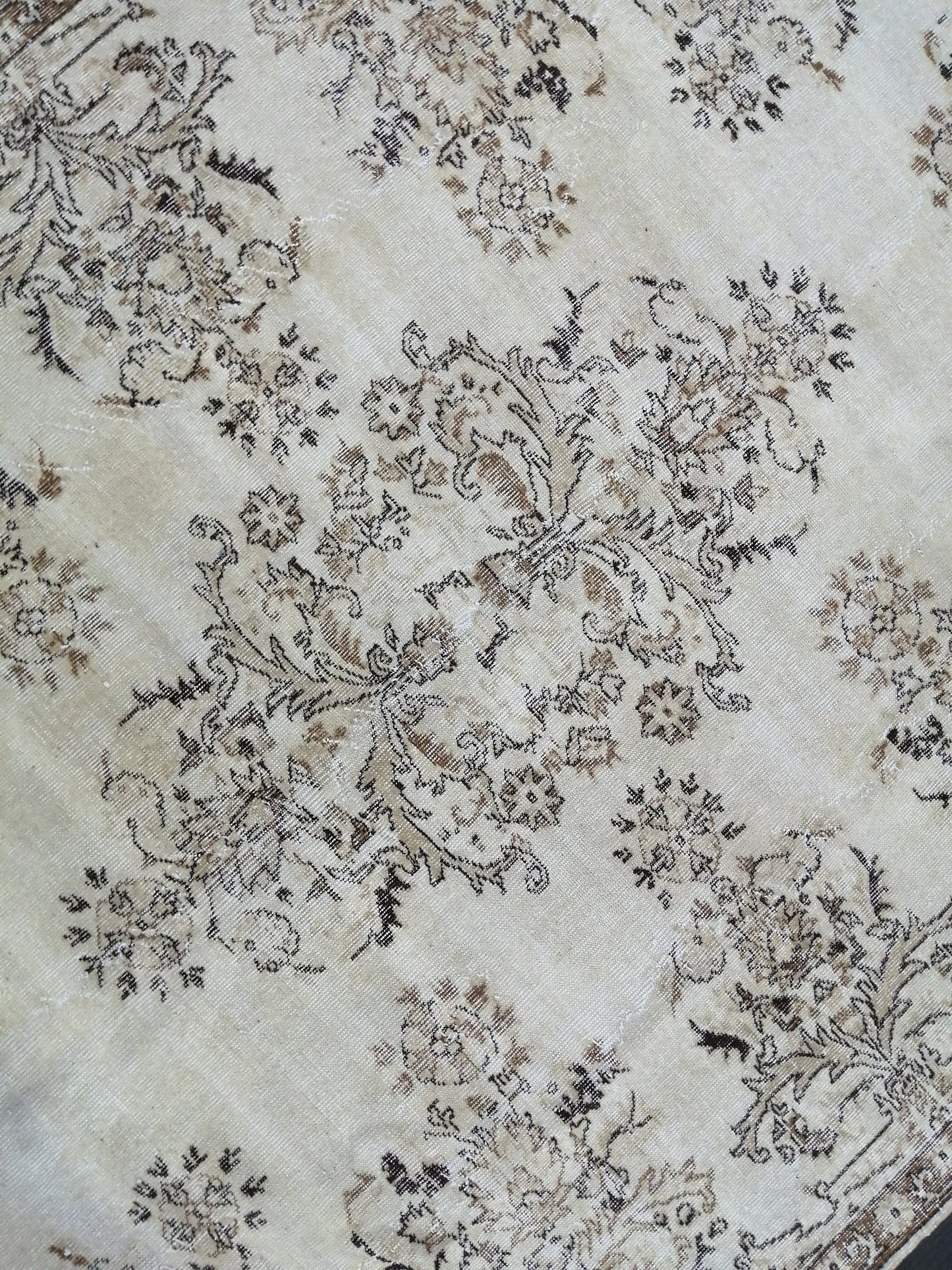 Neutral Rug 6.5 x 10.3 Hand Made Rug, Muted Oushak Rug, Rustic Rug, Boho Runner, Turkish Rug, Farmhouse Rug, Vintage Rug, Wool rug