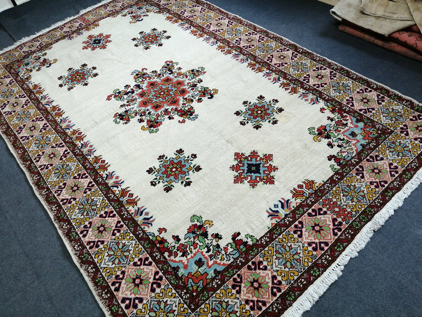 6.5 x 9.8 OUSHAK RUG TURKISH Oushak Rug Vintage Oriental Rug Vintage Persian Rug Rug Persian Rug Hand Made Rugs Vintage Turkish Rug