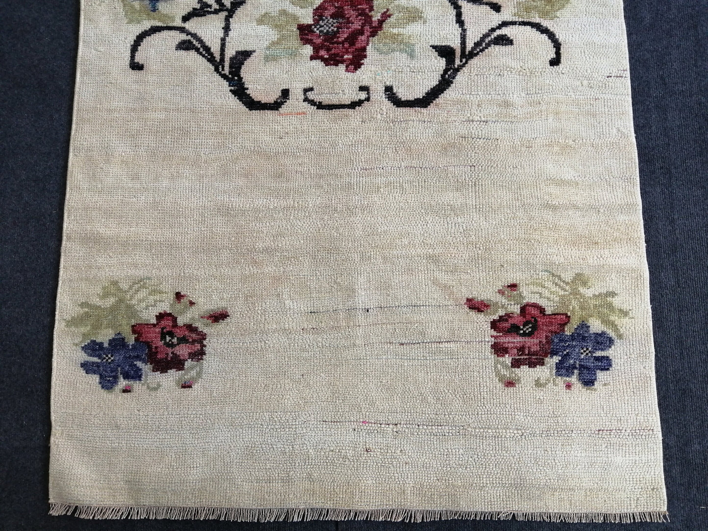 Floral OUSHAK RUG TURKISH 6.3 x 3.2 Oushak Rug Vintage Oushak Runner Rug Vintage Runner Rug Wool Hand Made Rugs Vintage Turkish Rug