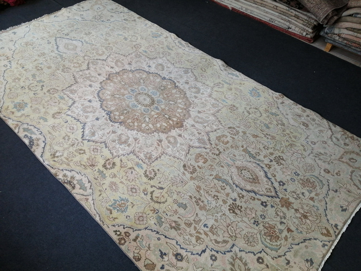 6x11 Large OUSHAK RUG TURKISH Oushak Rug Vintage Oushak Muted Rug Vintage Runner Rug Wool Distressed Rug Hand Made Rugs Vintage Turkish Rug