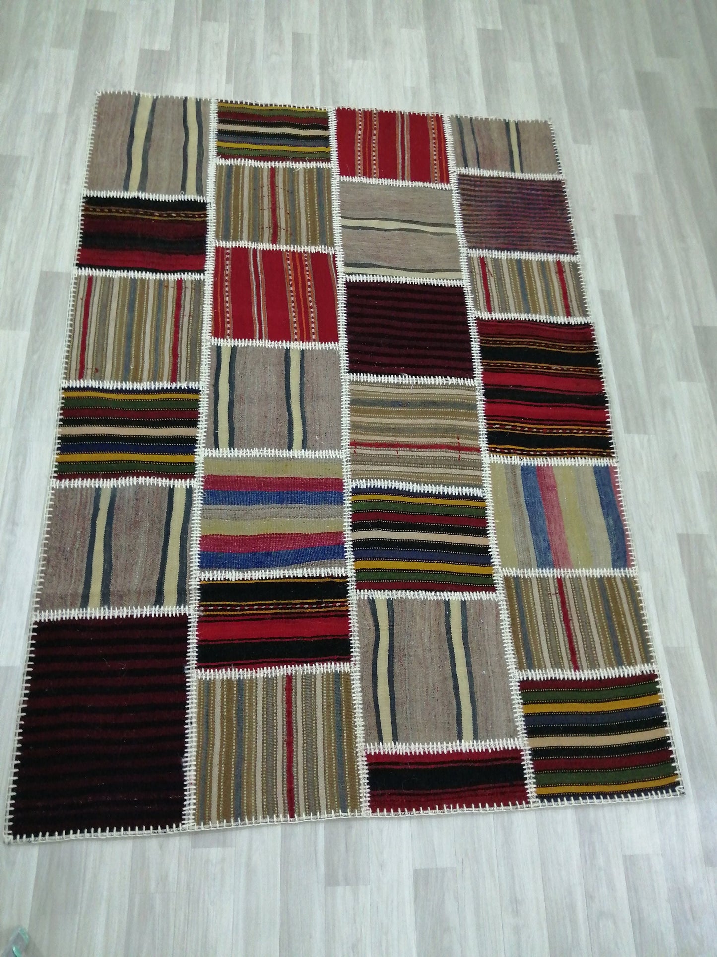 Patchwork Rugs, Hand Made Rug, Oushak Rug, Rustic Rug, Bohemian Rug, Rug Runner, Turkish Rug, Farmhouse Rug, Vintage Rug, Wool rug