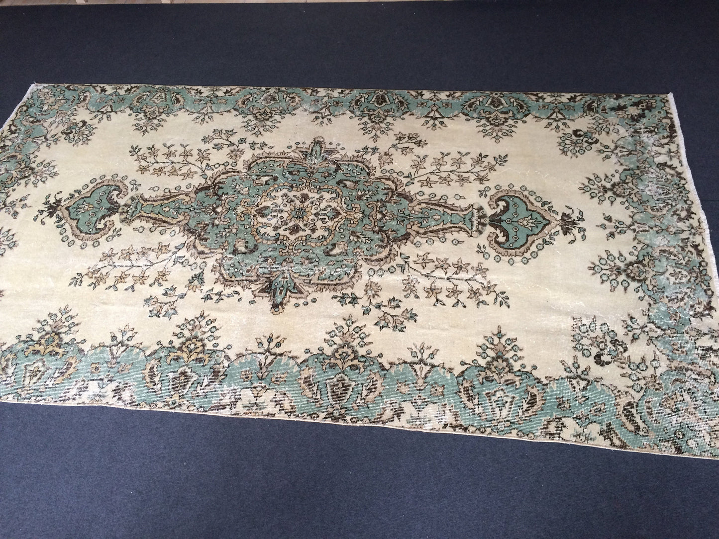 Oushak Rug, Vintage Rug Turkish Rug, Boho Rug, Living Room Rug, Green Rug Oushak Rug,Hand woven Rug,Weaving Rug,