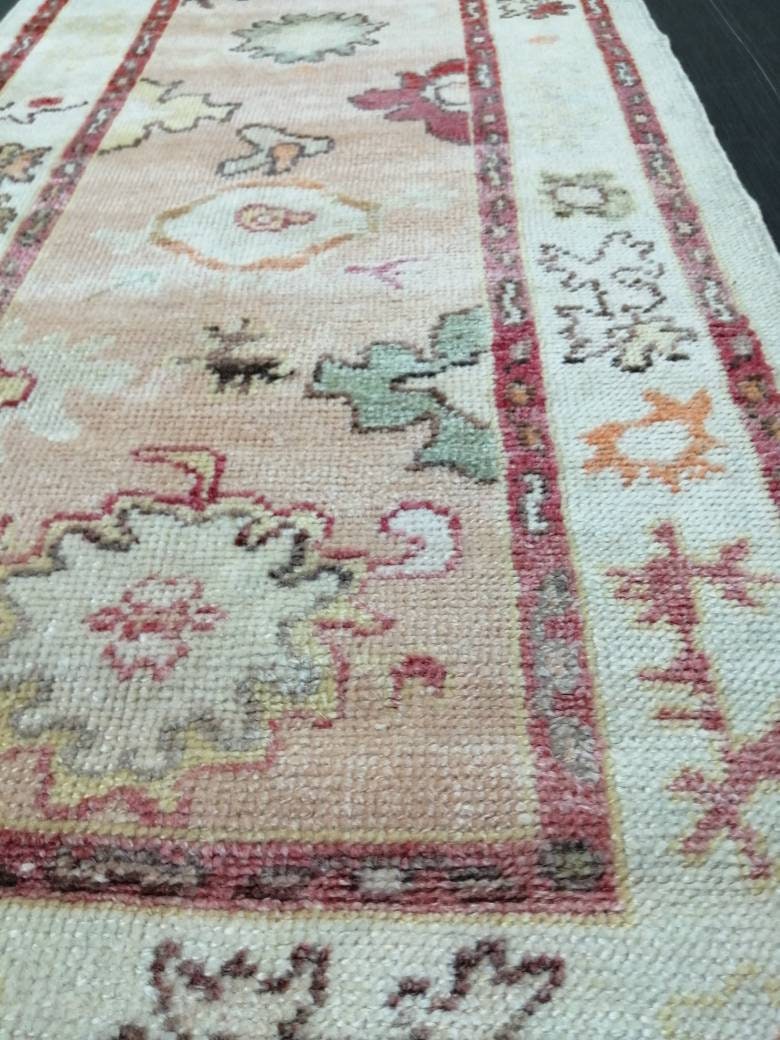 Vintage Turkish Oushak Runner Rug 2.9 x 14 Turkish Runner Rug XL Vintage Muted Runner Rug Extra Long Runner Rug Plush Soft Wool Runner