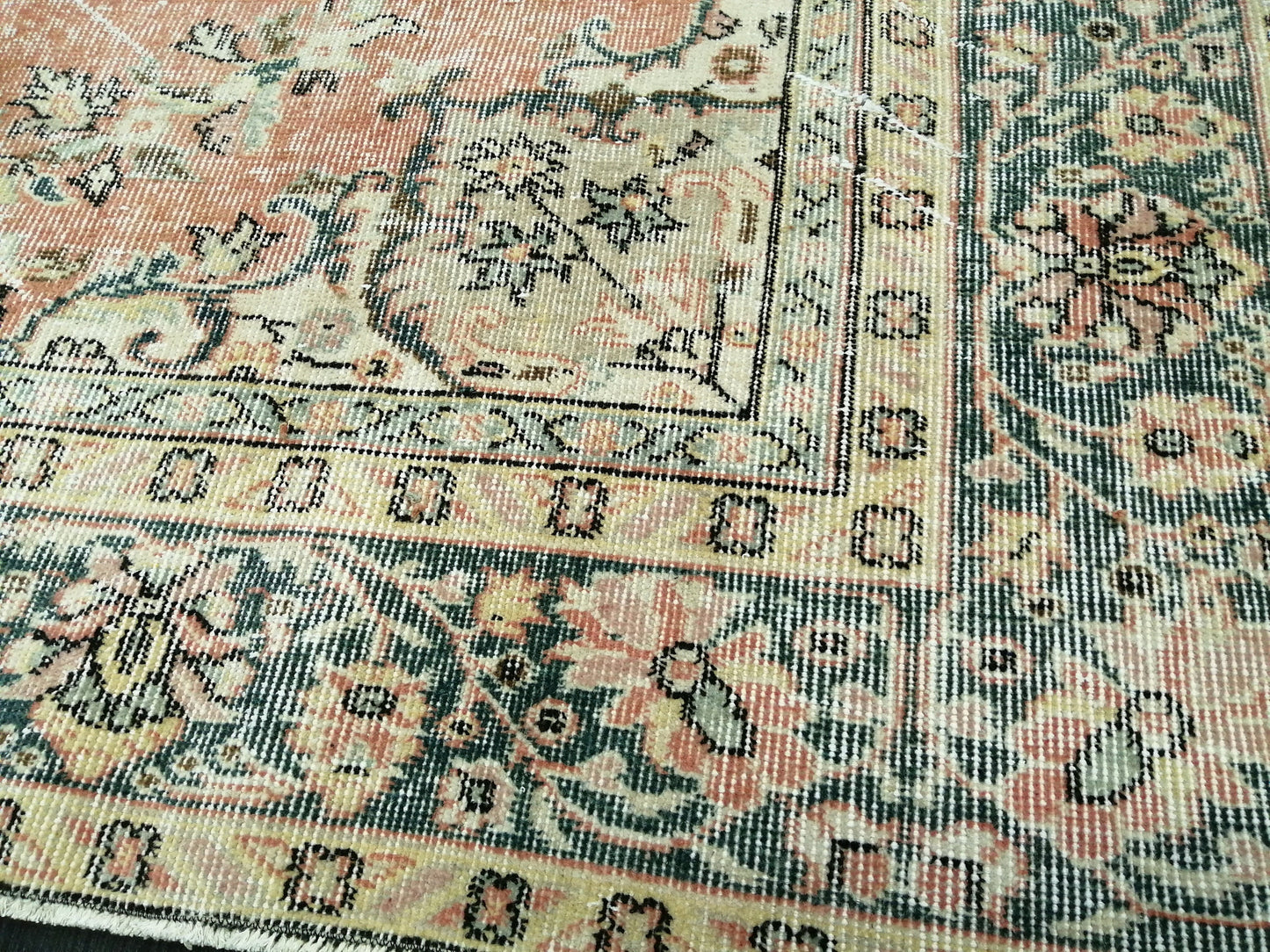 TURKISH RUG 6.4 x 9.6 Oushak Rug Vintage Oushak Rug Vintage Rug Wool Oushak Rug Hand Made Rug VintagePersian Rug Vintageturkish_rug