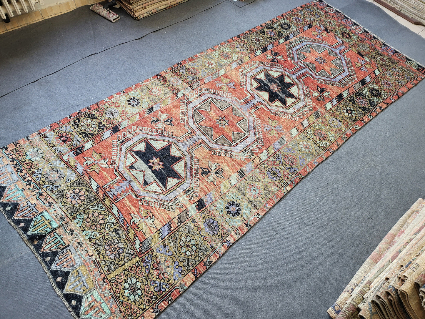 Turkish Runner Rug, Oushak 5x12 Runner Rug, Persian Runner Rug, Vintage Runner Rug, Handmade Runner Rug, Rustic Runner Rug