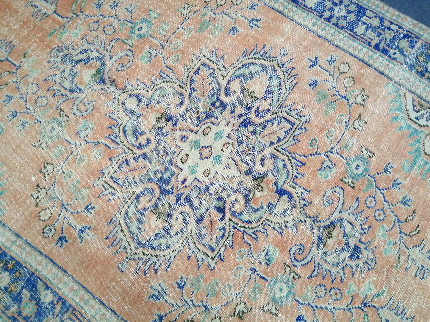 6.2 x 9.7 OUSHAK RUG TURKISH Oushak Rug Vintage Persian Rug Vintage Oriental Rug Wool Oushak Rug Hand Made Rugs Vintage Turkish Rug