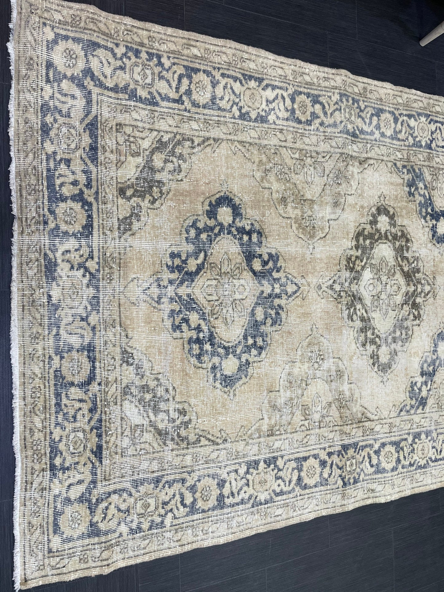 Muted Oushak Runner Rug, Muted Vintage 4.8 x 11.7 Runner Rug, Hallway Runner Rug, Kitchen Runner Rug Wool Runner Rug, Handmade Runner Rug