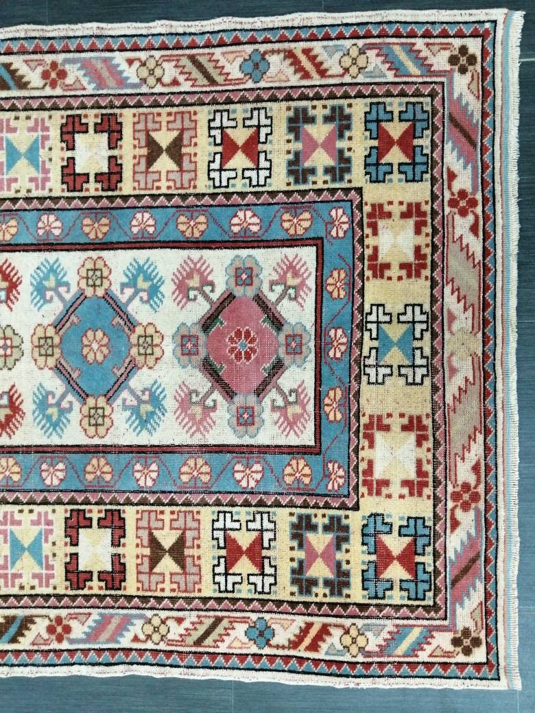 6.4 x 3.9 VINTAGE Rug Hand Made Runner Rug, Oushak Runner Rug, Rustic Rug, Bohemian Rug, Rug Runner, Turkish Rug, Farmhouse Rug