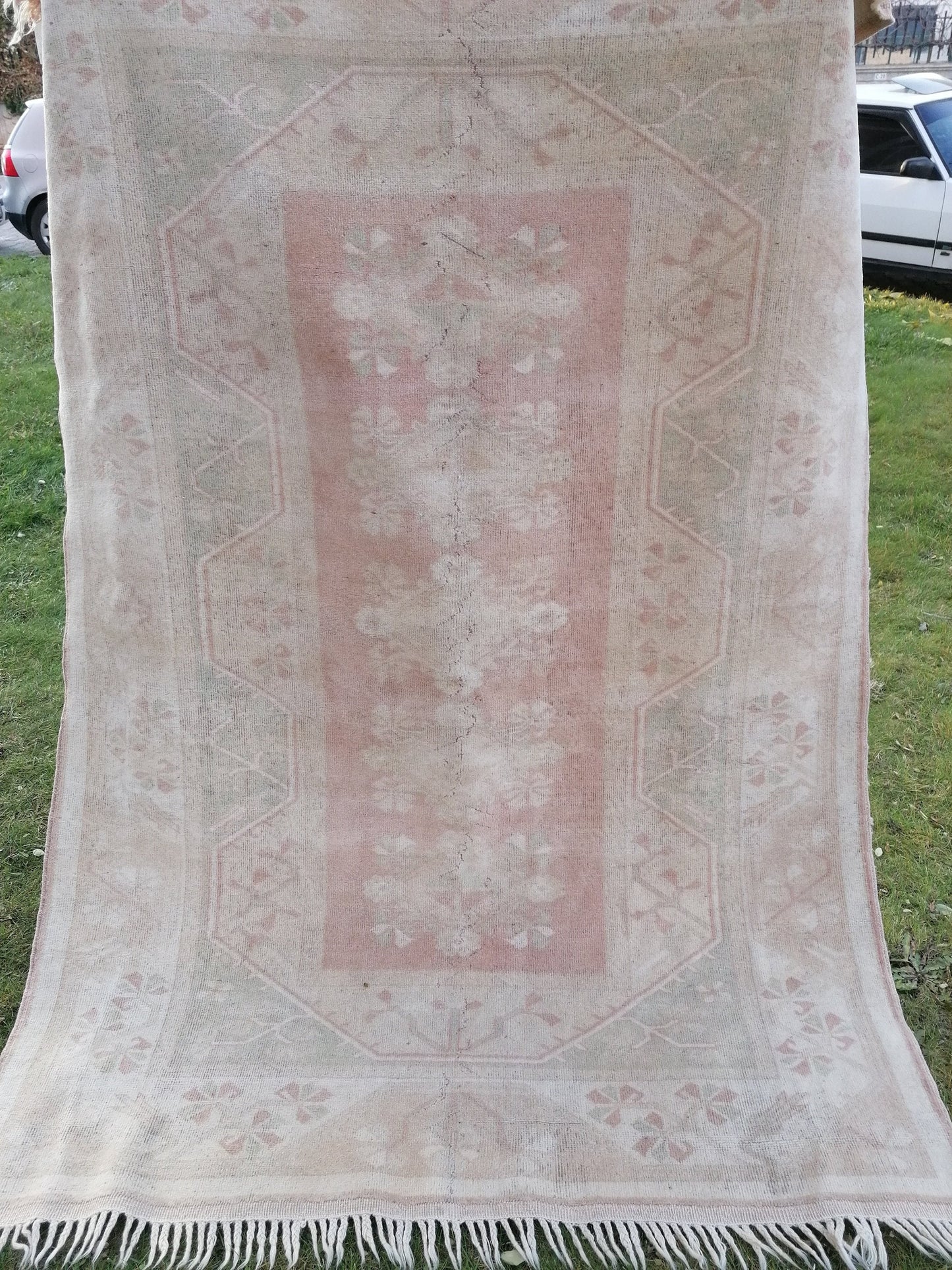 Oushak turkish rug, muted turkish rug,vintage pastel wool rug,kitchen rug, vintage unique hand made rug bohemian rug 5'2x7'2