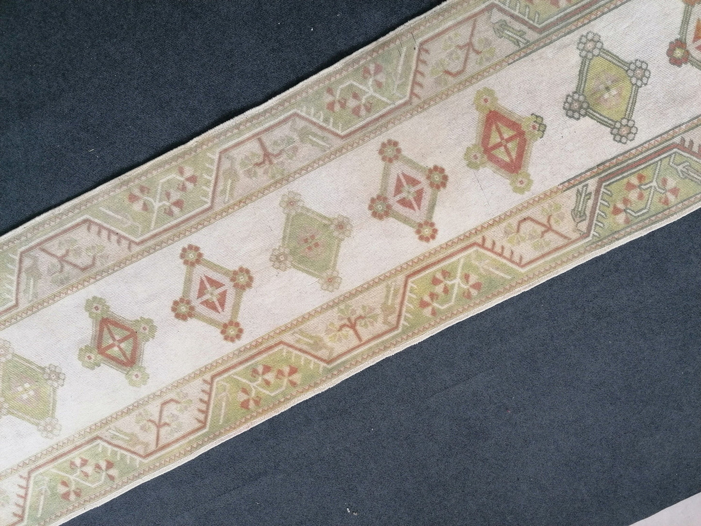 Pastel green runner rug, 2'5x9'5 faded runner rug, turkish runner rug, vintage runner rug, hallway runner rug, kitchen runner