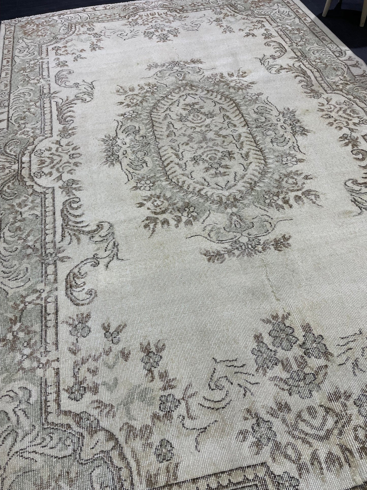 Large Area OUSHAK RUG, TURKISH 6.4 x 10 Rug, Muted Vintage Rug, Handmade Rug, Antique Hand Knotted Rug, Persian Rug, Muted Oriental rug