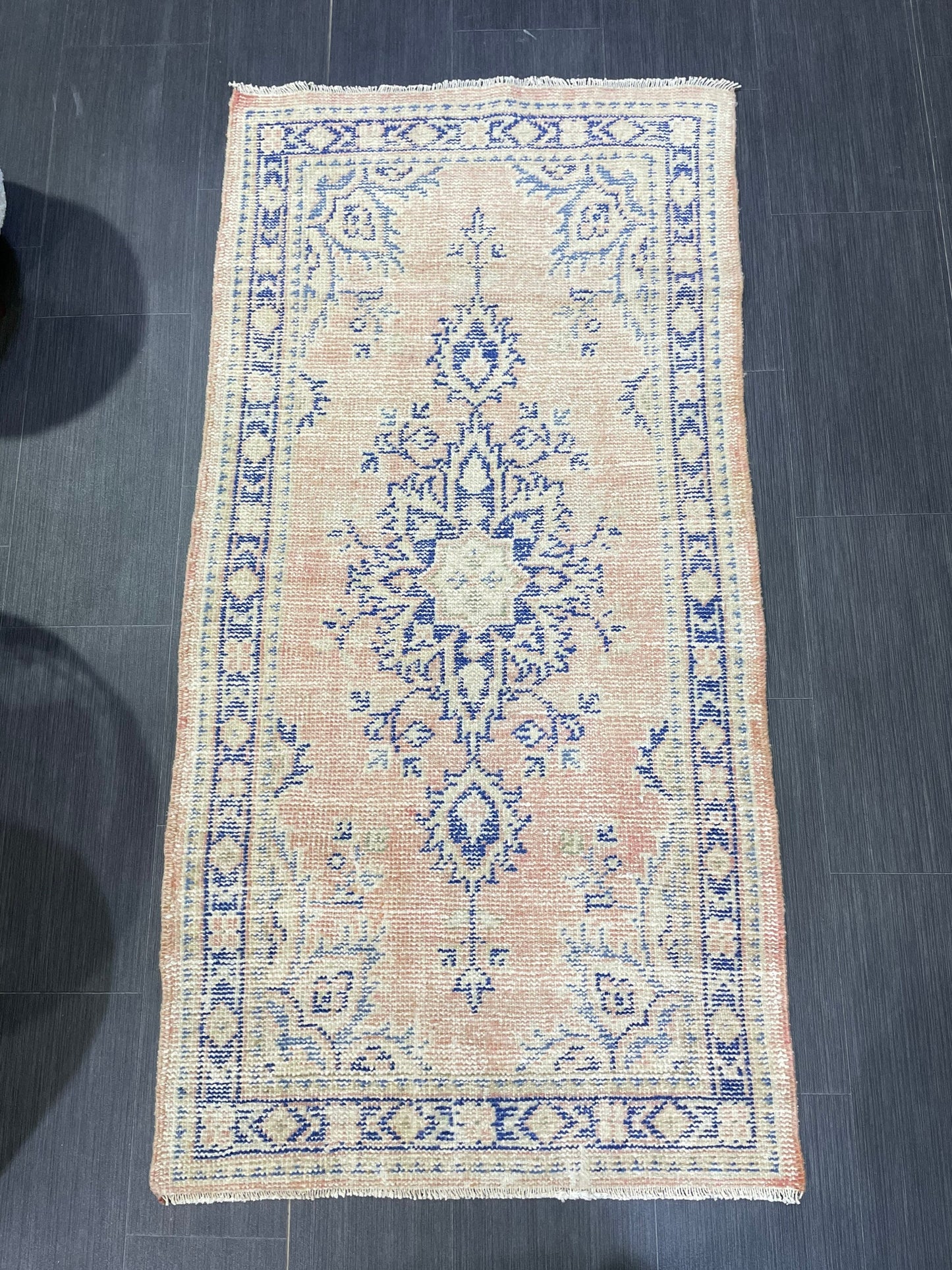 Antique Rug, Vintage 2.8 x 5.5 Rug, Turkish Wool Rug, Oushak Rug, Distressed Rug, Hand Knotted Rug, Persian Rug, Handmade Rug