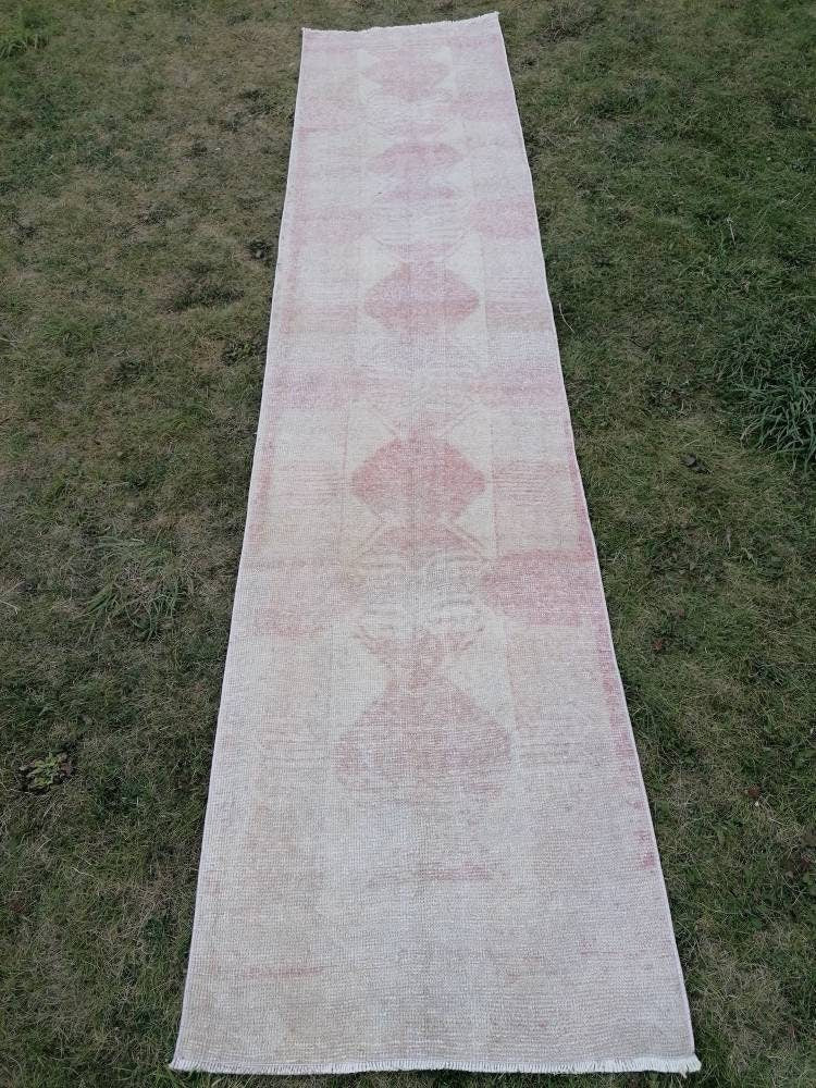 Muted runner rug vintage runner rug turkish runner 2'7x 11'10 muted wool runner rug vintage oriental runner art runner rug