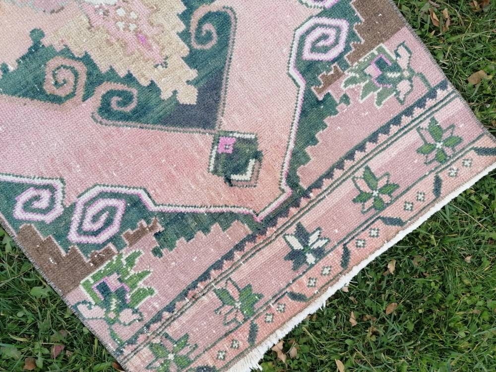 Vintage rug, runner wool rug hallway handmade runner, distressed kitchen runner rug 2'3x8'6 feet