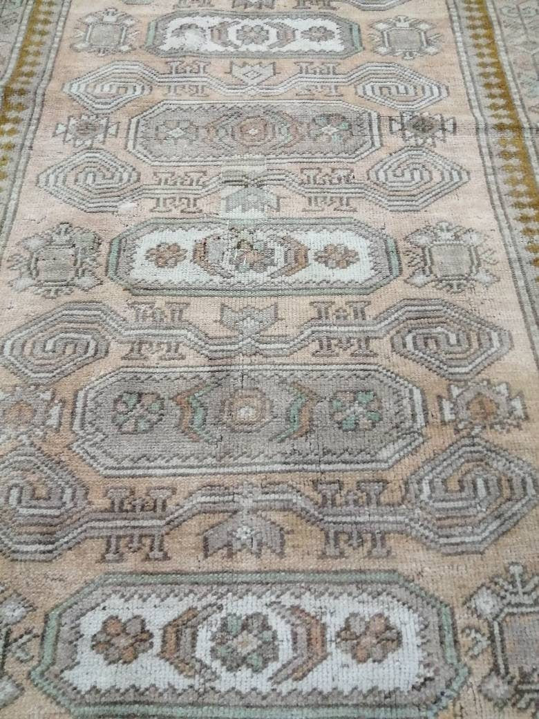 WOOL RUGS, 3.3 x 5.9 Vintage Turkish Oushak Rug, Hand woven Rug, Persian Living Room Rug, Oriental Rug, Farmhouse Rug,Knotted Rug