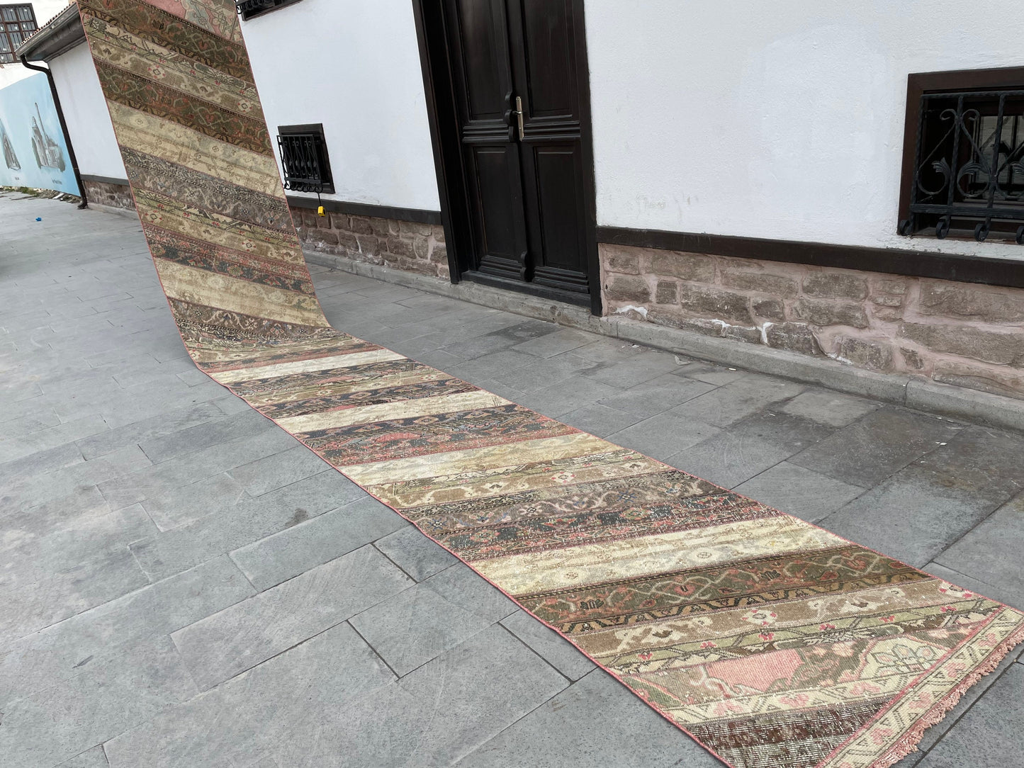 Extra Long Turkish Runner Very Long Patchwork Runner Rug 2.7 x 20 ft Vintage Runner Rug Oushak XL Oriental Runner Rug Staircase Runner rug