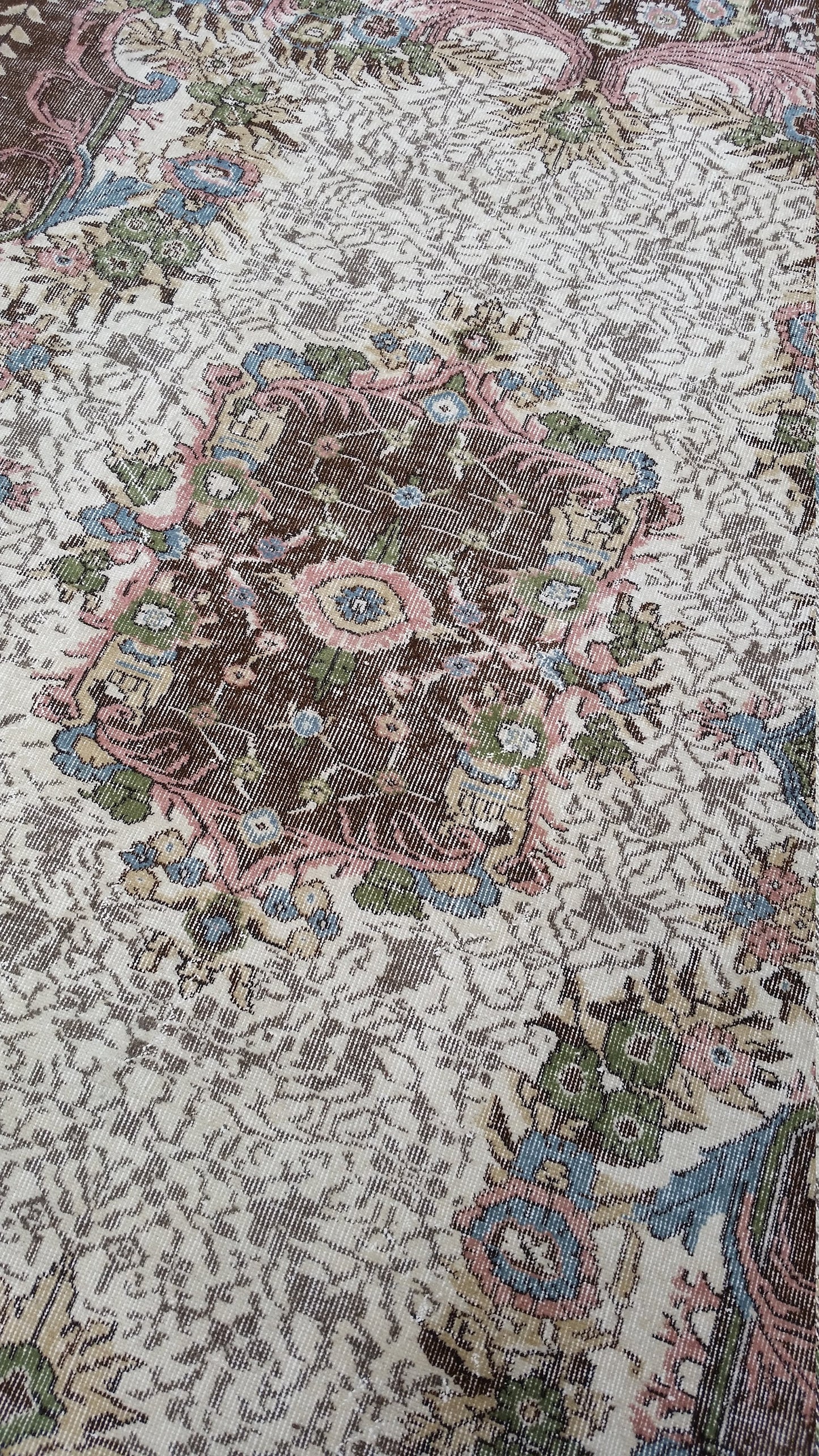 6.6 x 10 Vintage rugs Turkish rug Oushak Rug Oriental Rug Hand Knotted Wool Rug Vintage Persian Rug