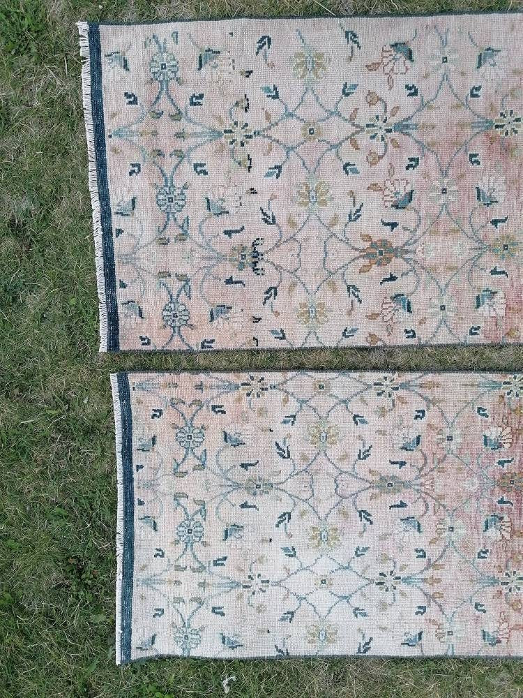 Wool oushak runner, turkish handmade runner, vintage runner rug 2'4x9'5 hallway runner rug kitchen runner