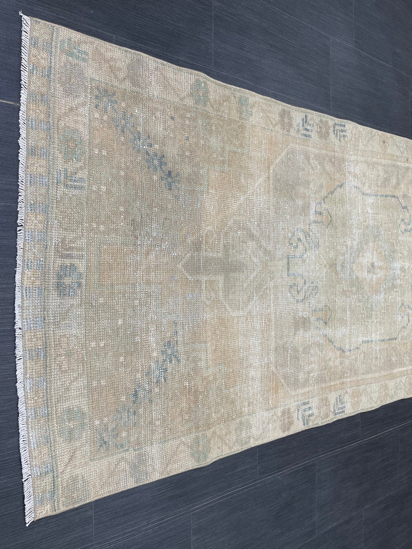 3.5 x 7 Rug Hand Made Rug Oushak Rug, Rustic Rug Distressed Rug, Rug Runner, Turkish Rug, Farmhouse Rug, Vintage Rug, Wool rug