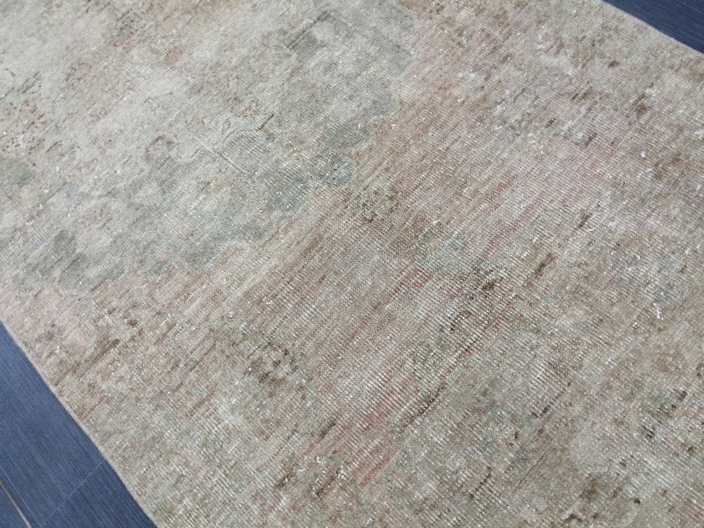 Muted Oushak Runner 13 x 2.9 Turkish Runner Rug Muted Vintage Runner Rug Hallway Runner Rug Kitchen Runner Wool Runner Rug Wool Oushak Rug
