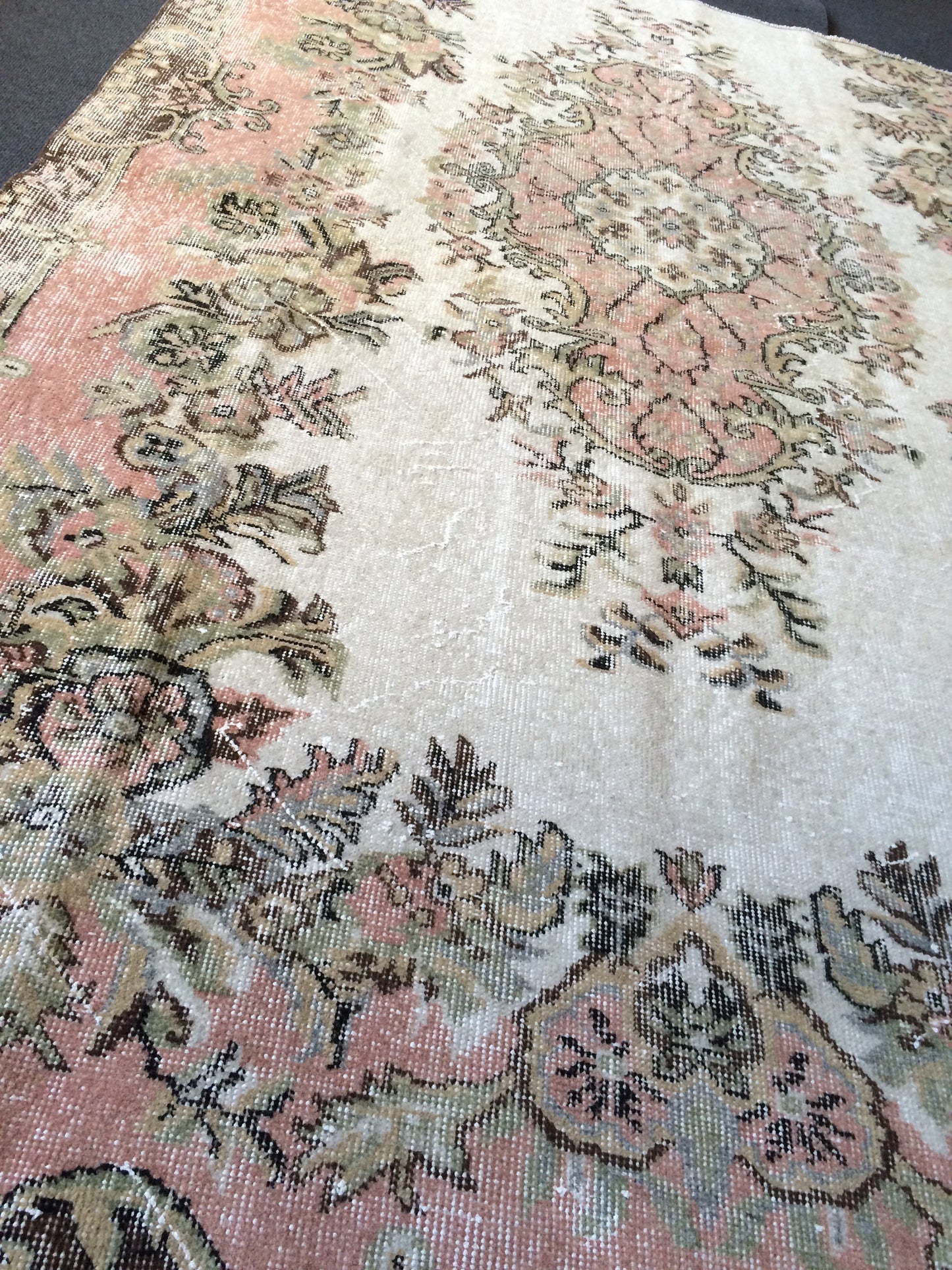 7.8 x 5.2 Pink Large Area Oushak Rug Vintage Rug Turkish Rug Hand Made Rug