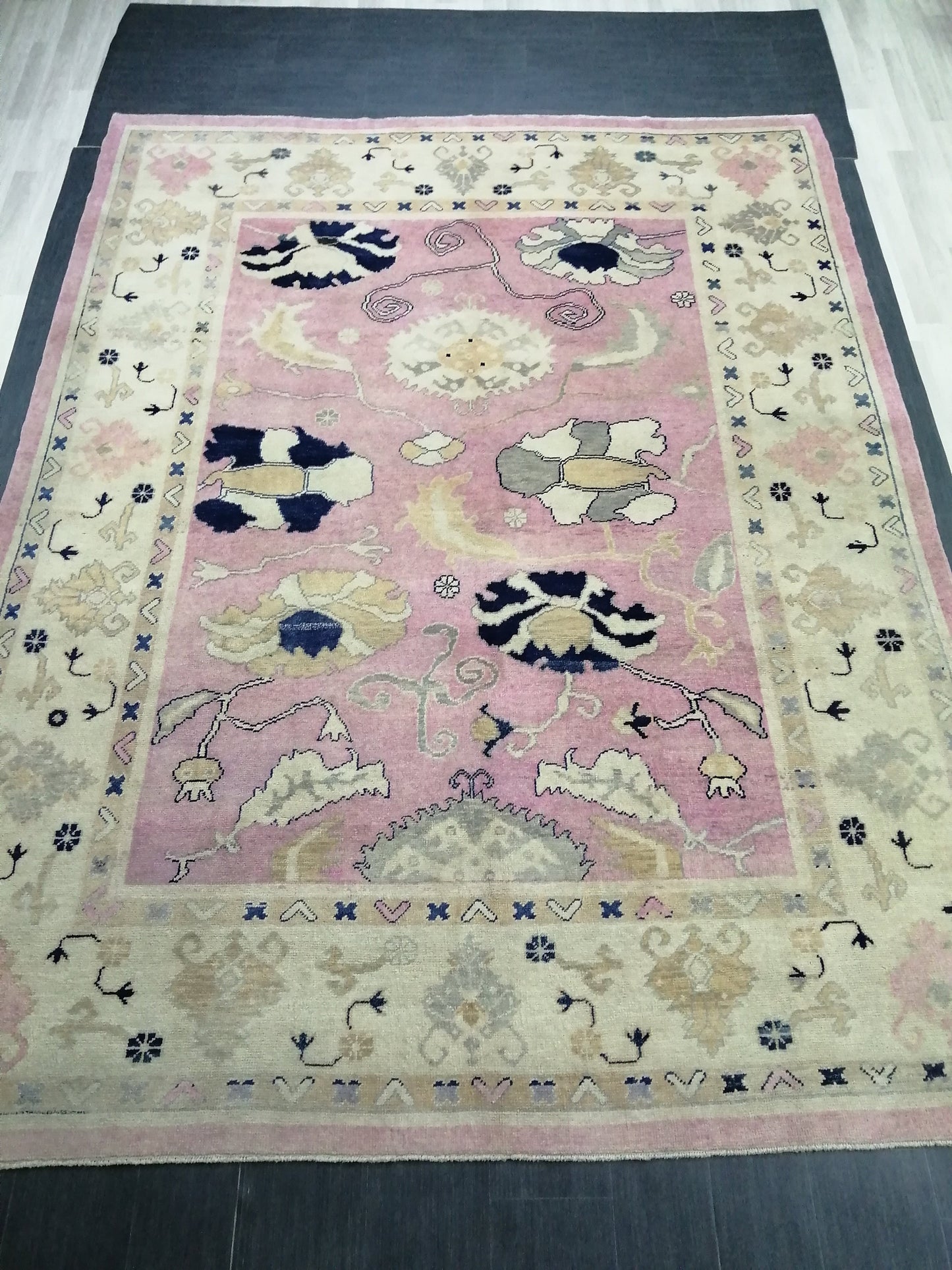 9x11.8 OUSHAK RUG, TURKISH Oushak Rug, Vintage Oushak Rug, Rug, Wool Vintage Rug Hand Made Rugs, Made In Turkey Oushak Rug, 9x12 high Pile