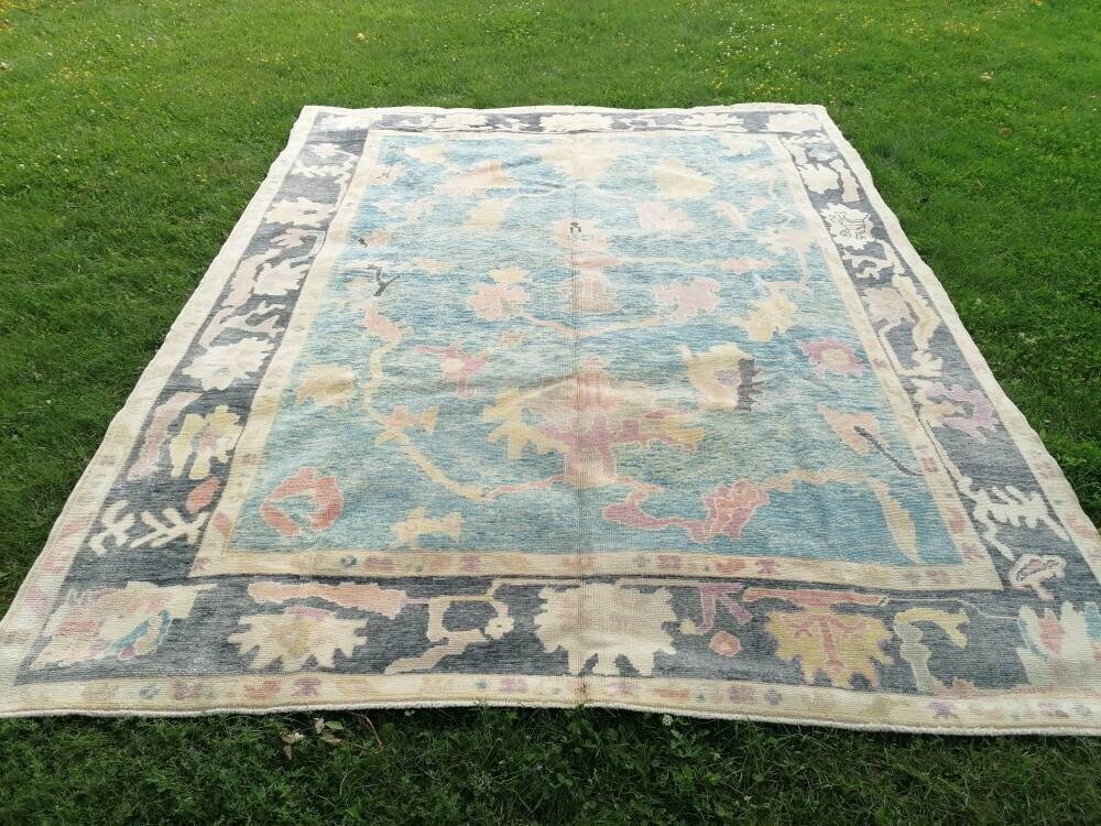 8.7x9.3 feet oversize vintage rug, new turkish rug, oversize living room rug, handmade wool lounge area oversize rug, bohemian anatolian rug
