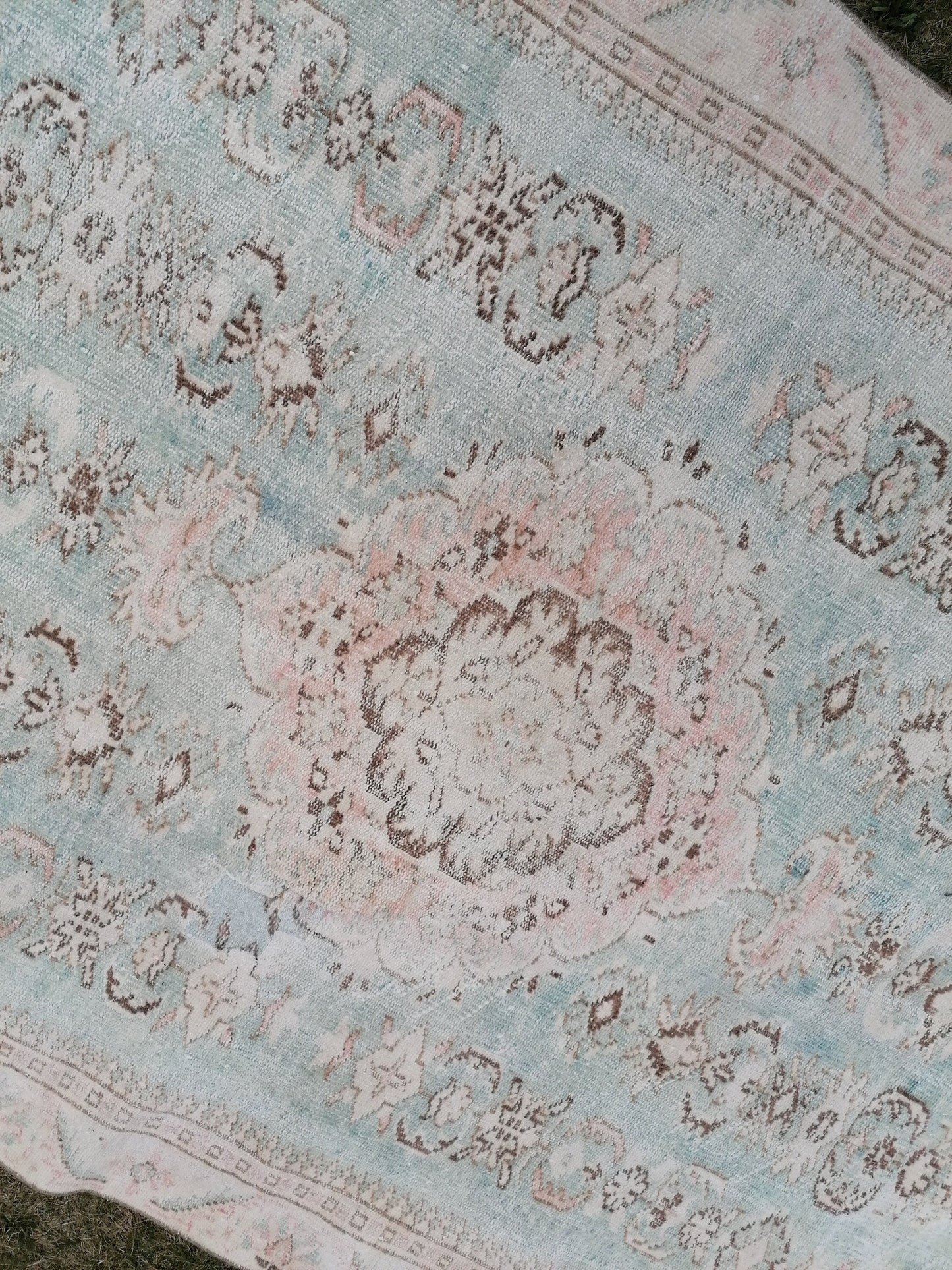 Vintage rug,5'8x9 wool oushak rug, handmade area rug