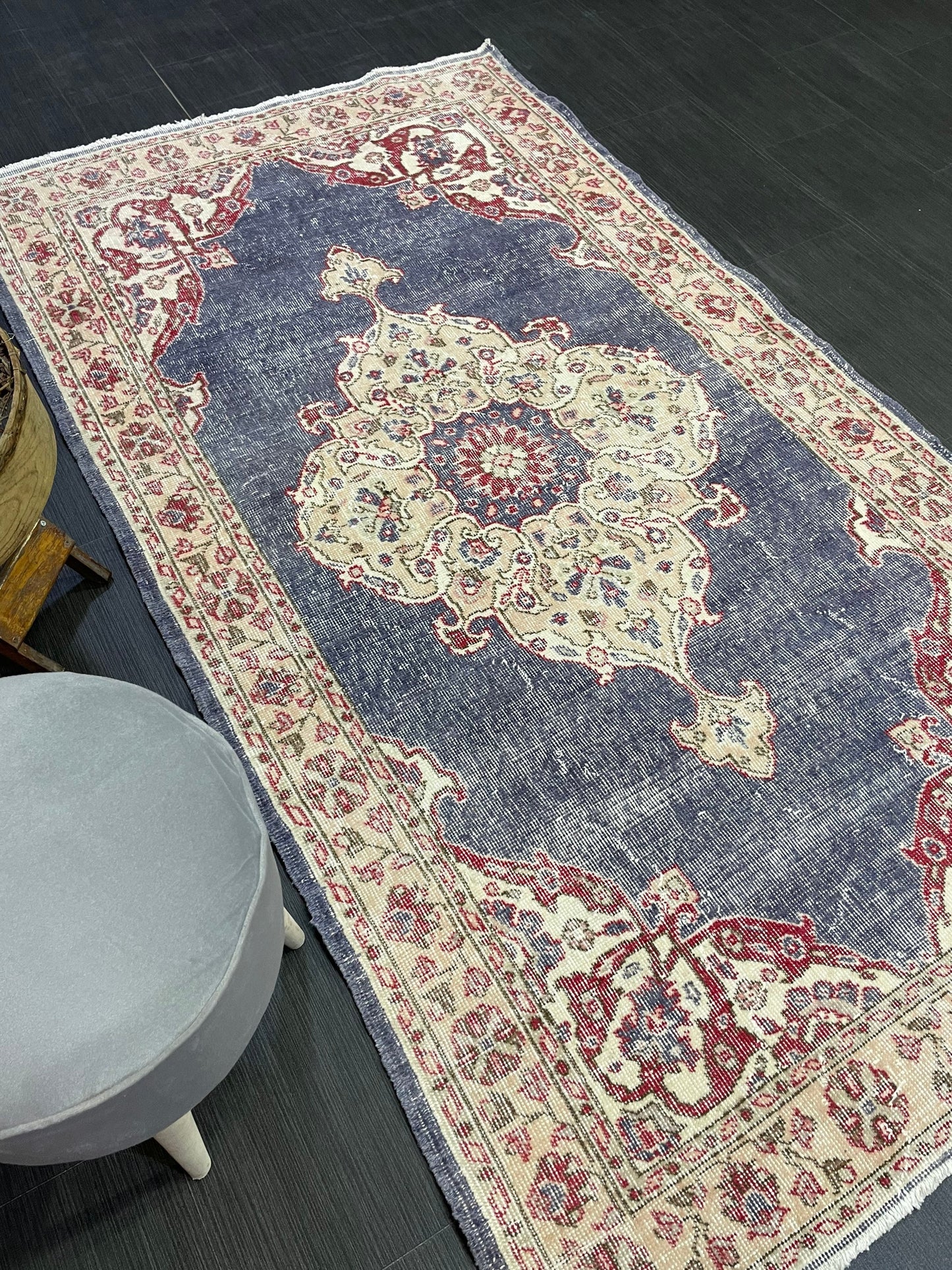 Persian Rug, Turkish Rug, Antique 4x7 Rug, Neutral Rug, Oushak Rug, Hand knotted Rug, Distressed Rug, Vintage Rug, Handmade Rug, woven rug.
